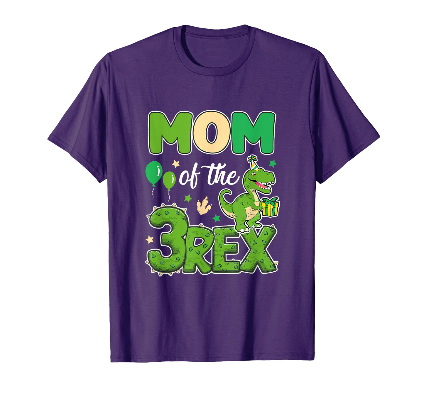 Mom Of The Three Rex Birthday Dinosaur Family Matching T-Shirt