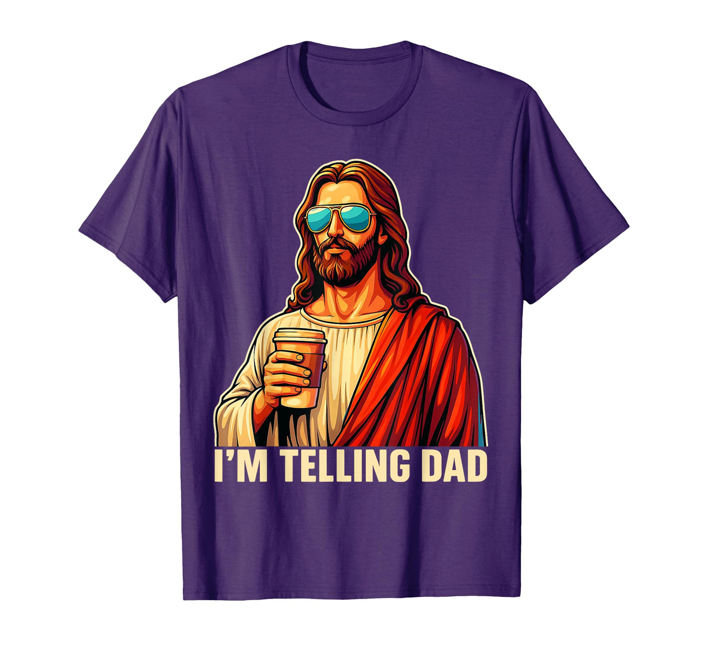 Funny I'm Telling Dad Shirt Religious Christian Jesus Meme T-Shirt