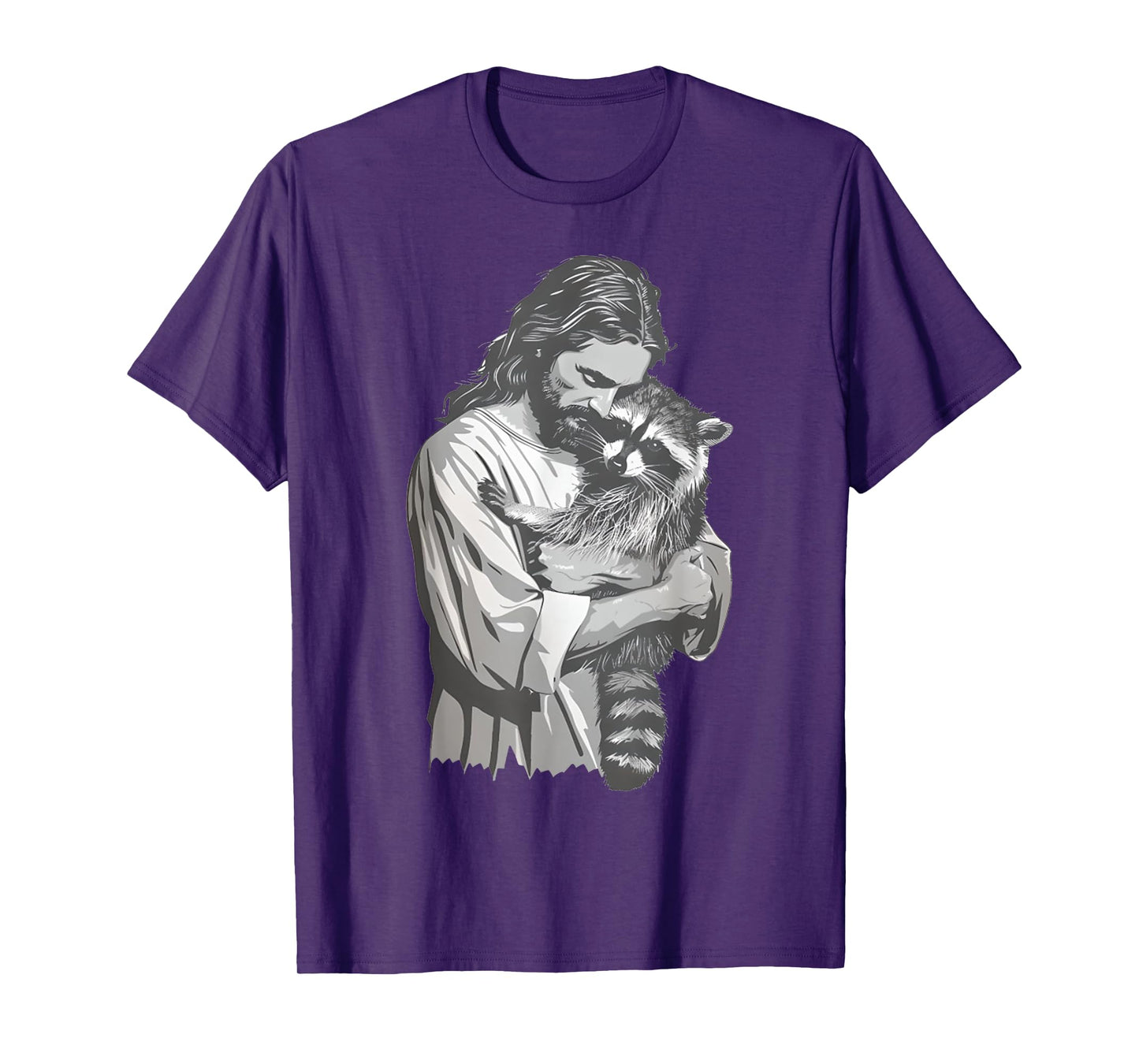 Racoon Lover Trash Panda Christian Jesus Holding A Raccoon T-Shirt