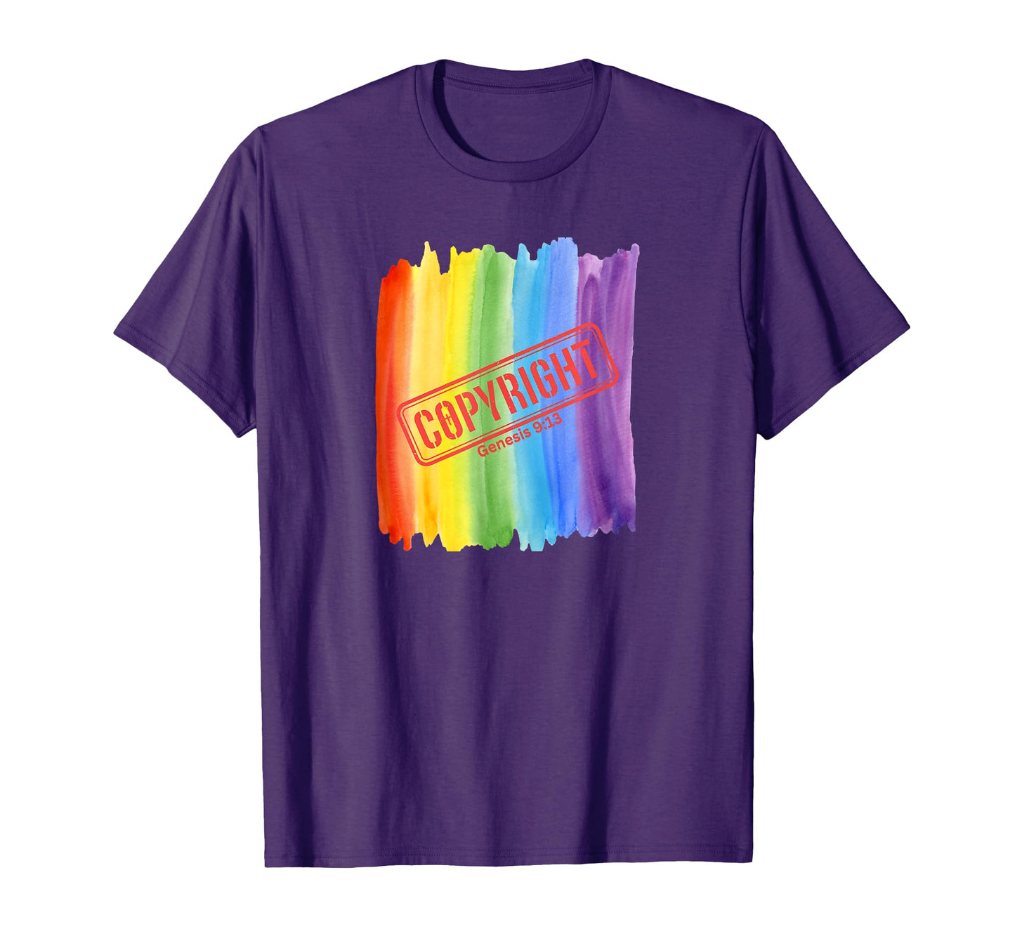 Rainbow Copyright Paintbrush Christian T-Shirt