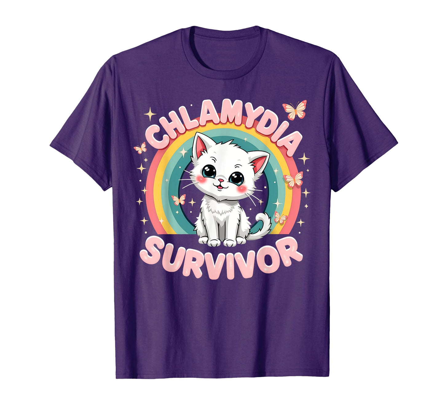 Chlamydia Survivor Cat Funny Adult Humor Inappropriate T-Shirt