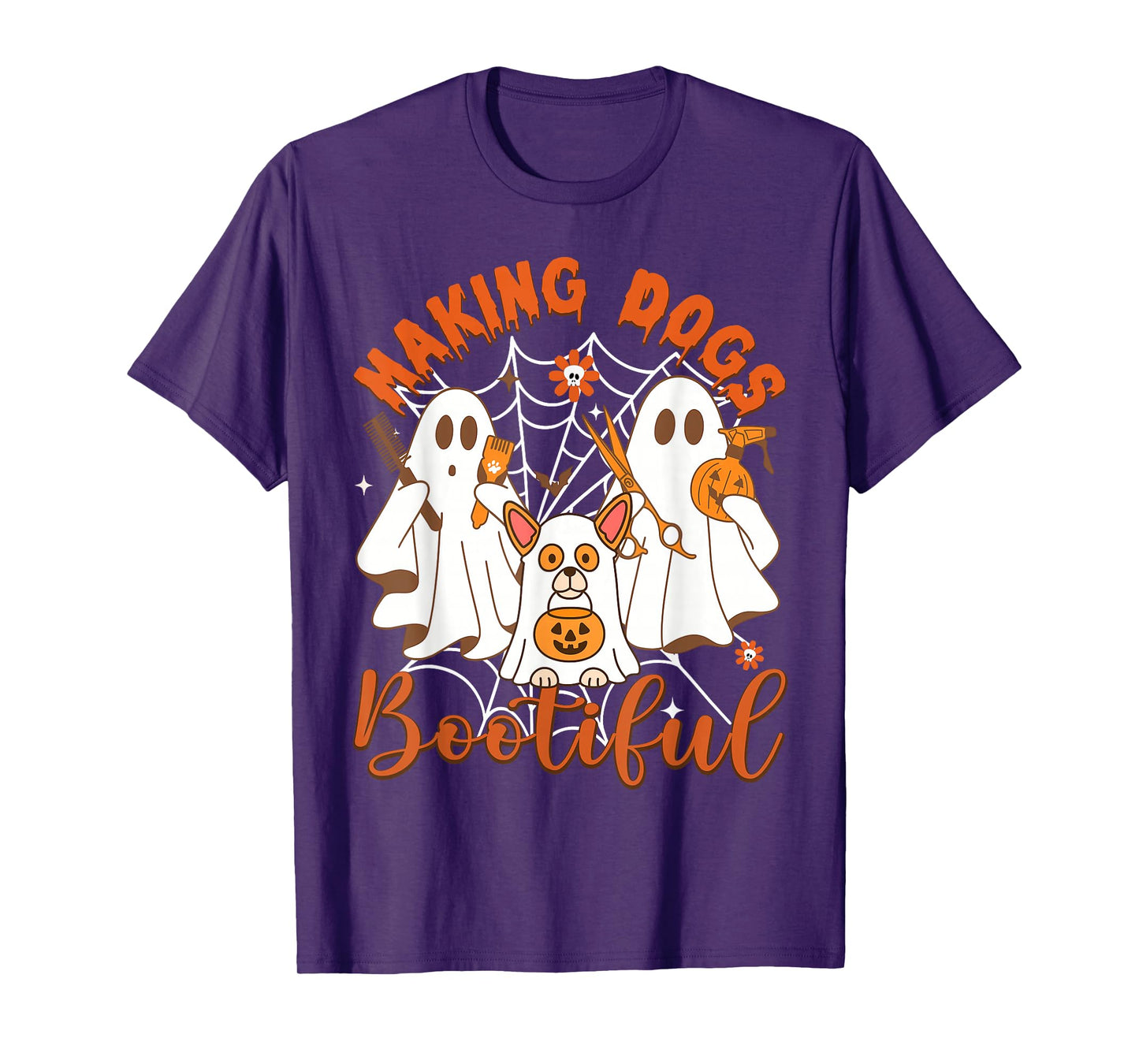 Making Dogs Bootiful Cute Halloween Ghost Puppy Men Women T-Shirt