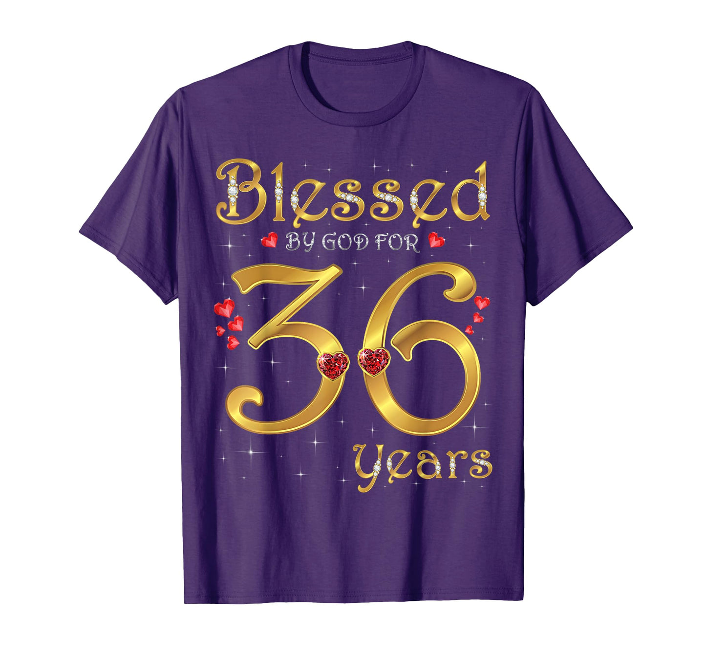 Blessed By God For 36 Years Old 36th Birthday Party Queen T-Shirt