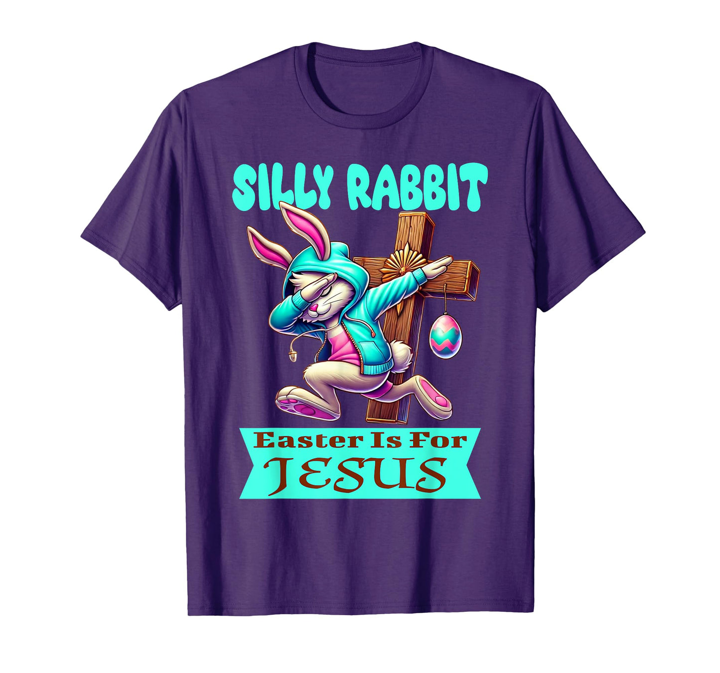 Silly Rabbit Easter Is For Jesus Cute Dabbing Bunny T-Shirt
