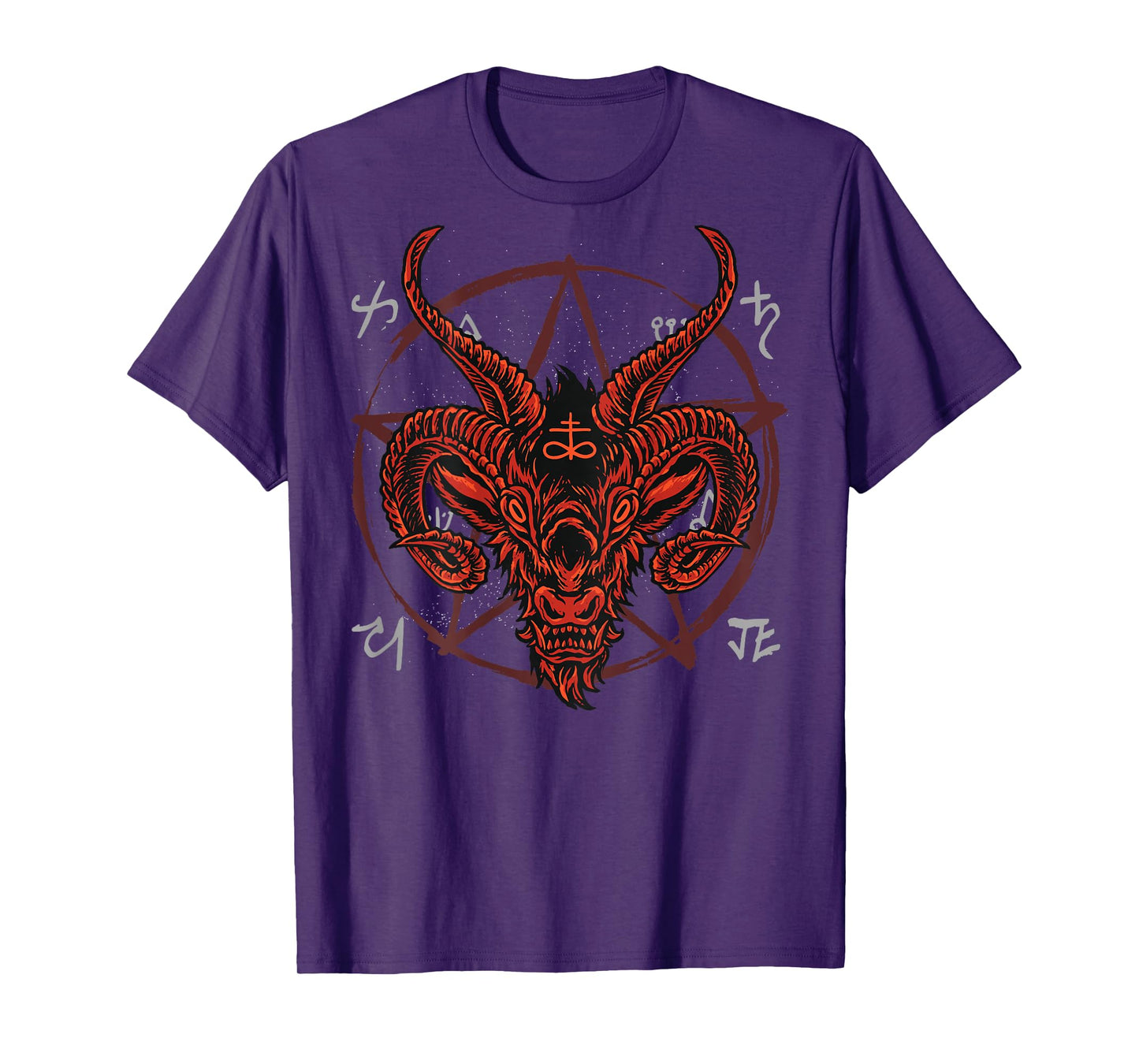Backprint Satan Antichrist Luzifer Devil 666 Baphomet T-Shirt