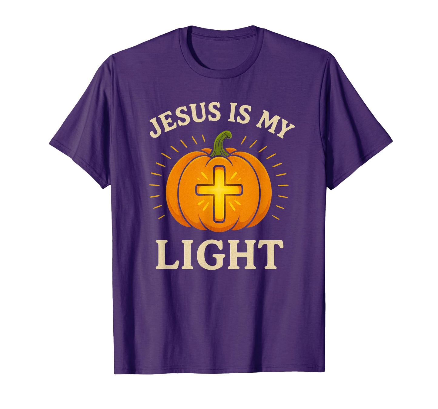 Jesus is My Light Pumpkin Cross Christian Halloween T-Shirt