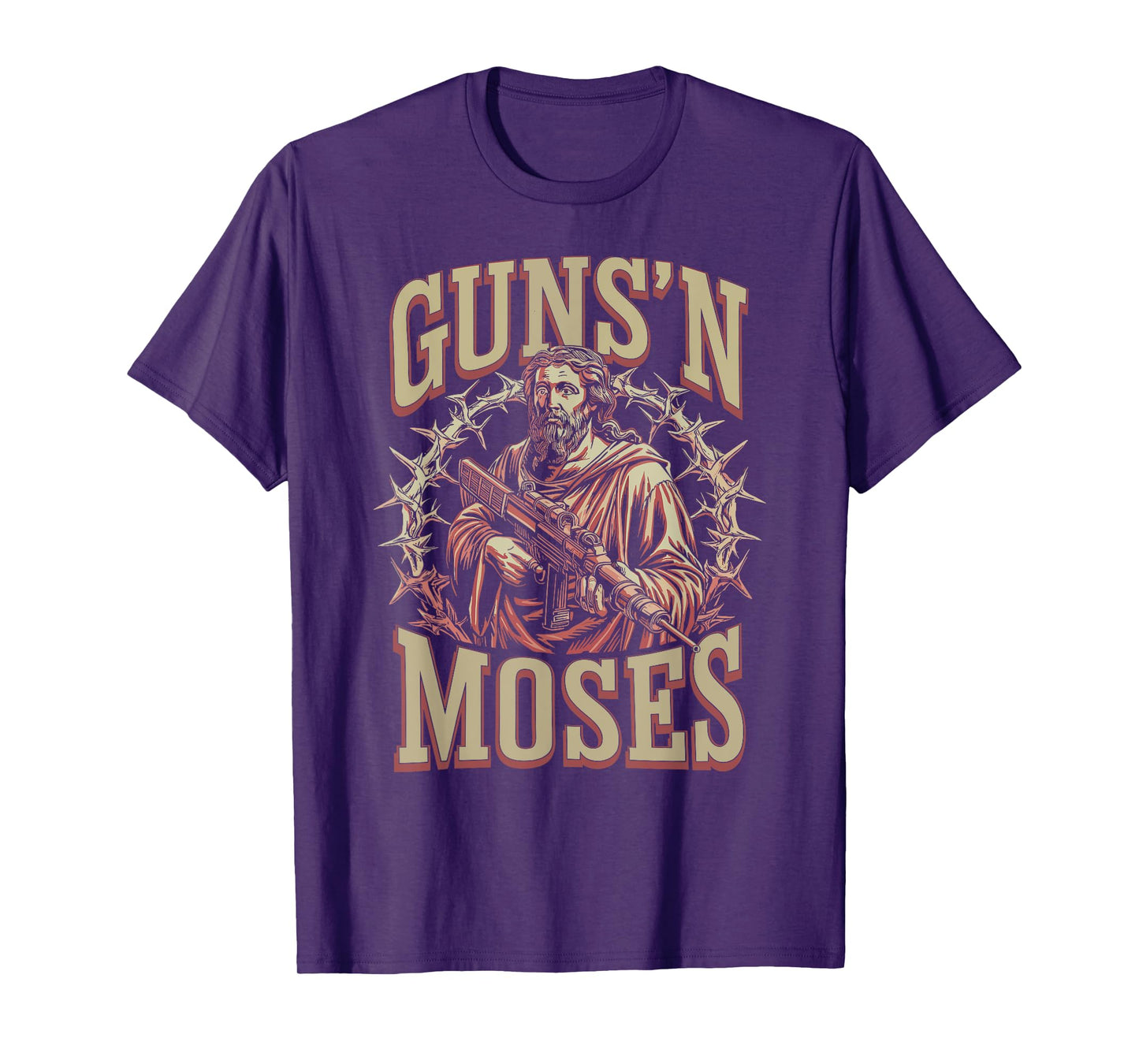 Guns N Moses, Religious Christian Bible Moses Gun Lover T-Shirt