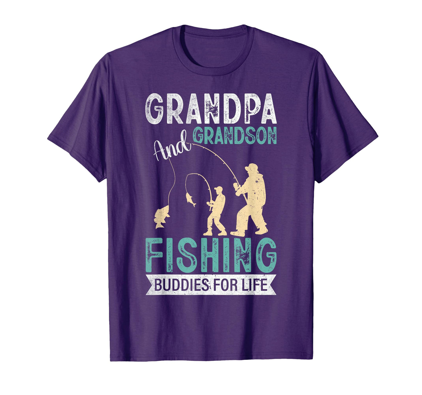 Grandpa and Grandson Fishing Buddies for Life Matching T-Shirt