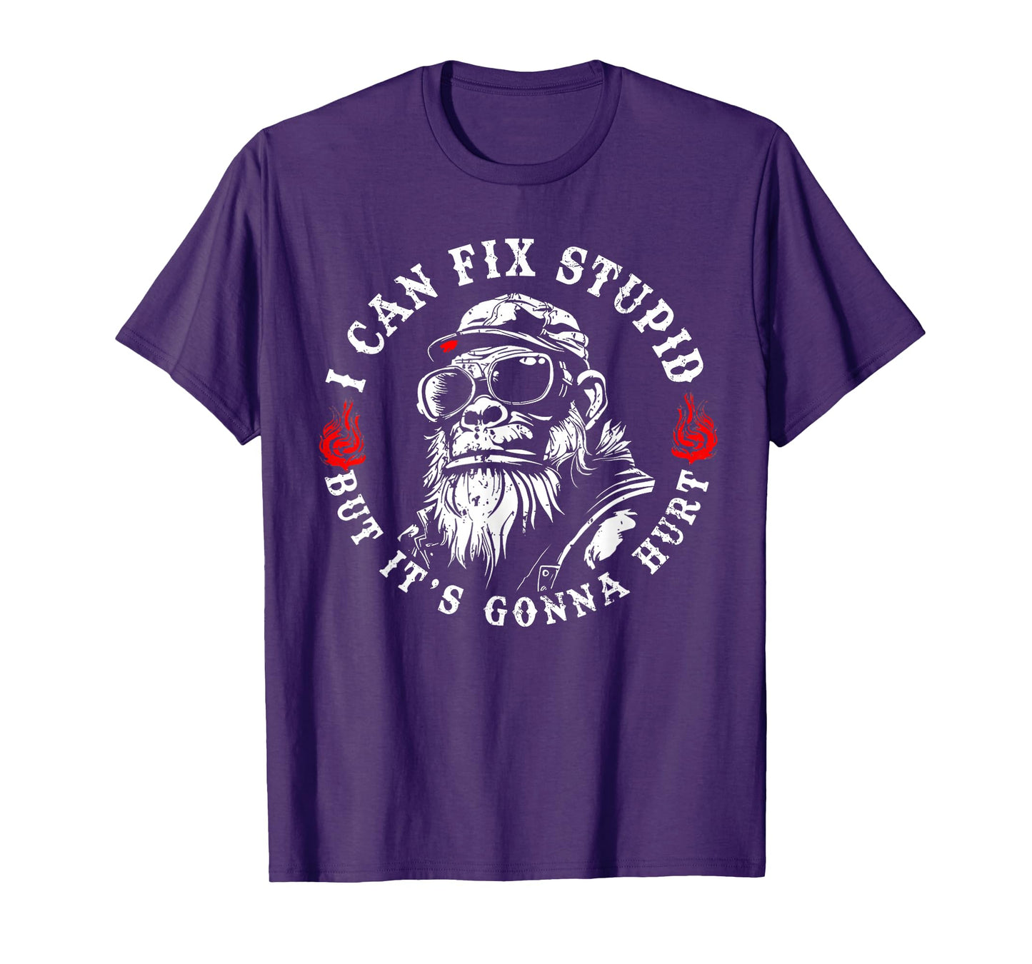I Can Fix Stupid But It's Gonna Hurt Monkey Vintage Funny T-Shirt