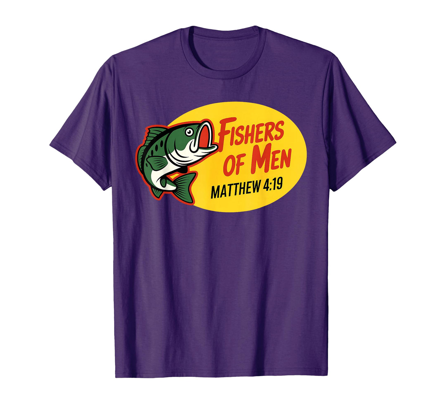 Fishers of Men Matthew 4:19 Christian Fishing Bible Verse T-Shirt
