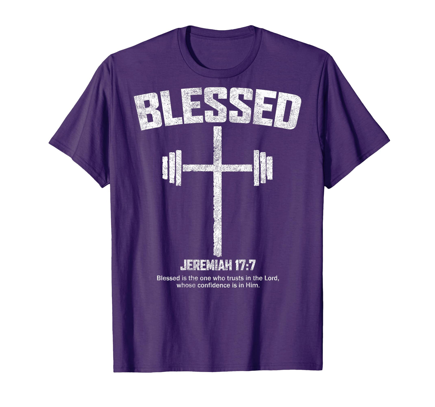 Blessed Cross Workout Fitness Jesus Christian Bible Verse T-Shirt