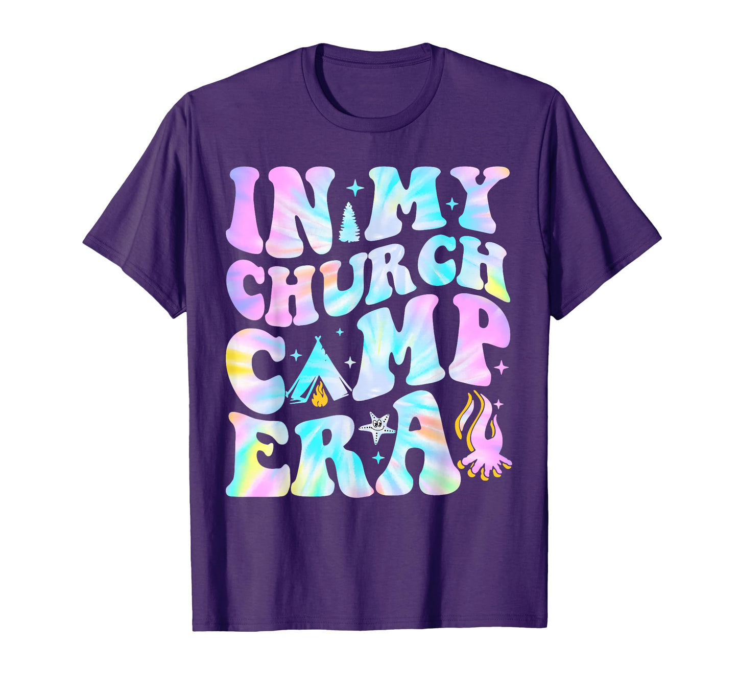 In My Church Camp Era Summer Camping Christian VBS Tie Dye T-Shirt