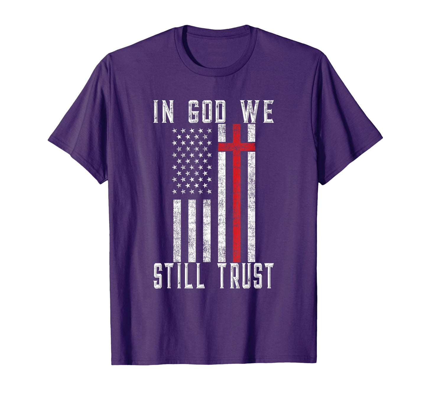 In God We Still Trust American Flag Cross Artwork T-Shirt