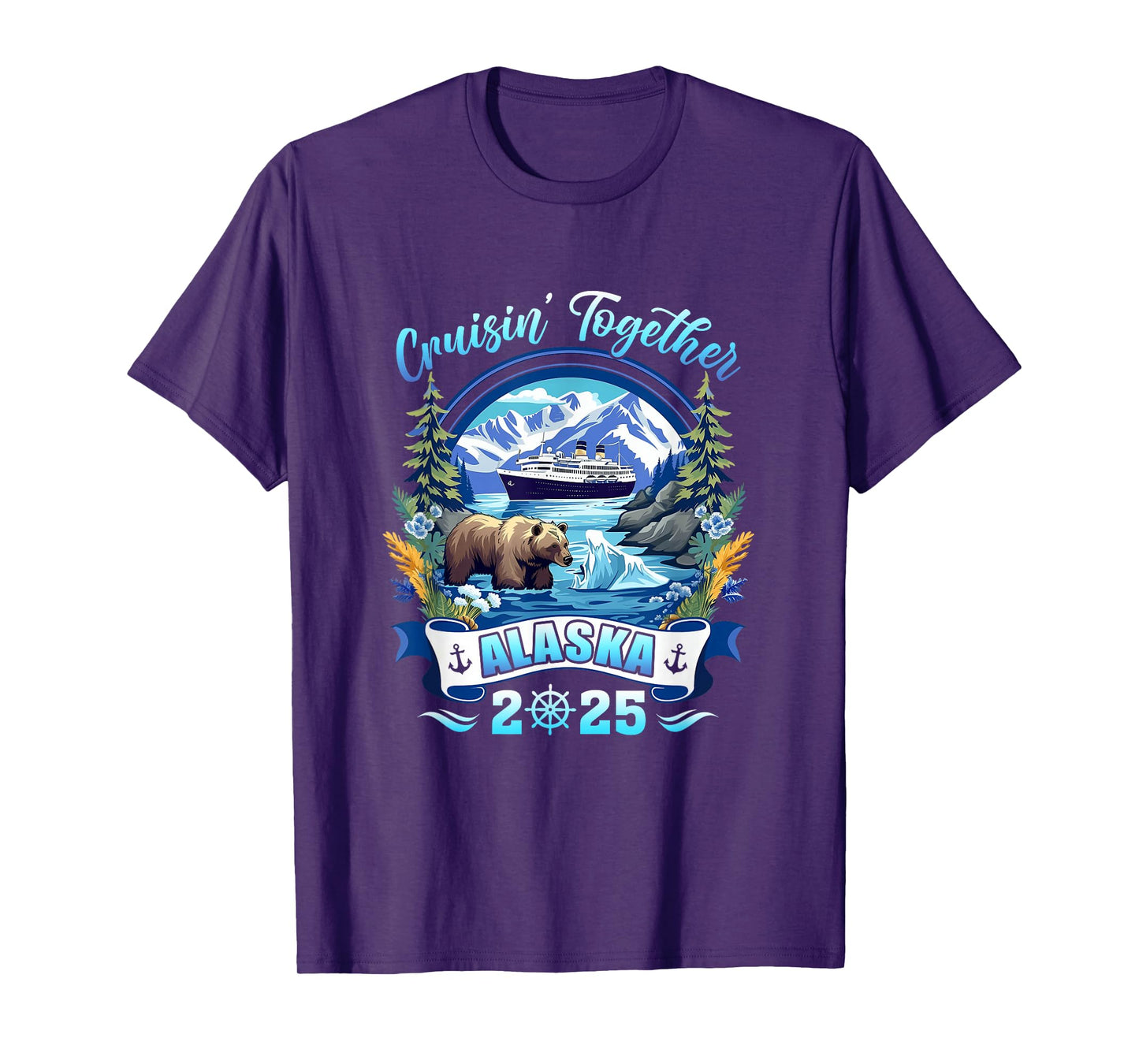 Cruisin Together Matching Family Friends Alaska Cruise 2025 T-Shirt
