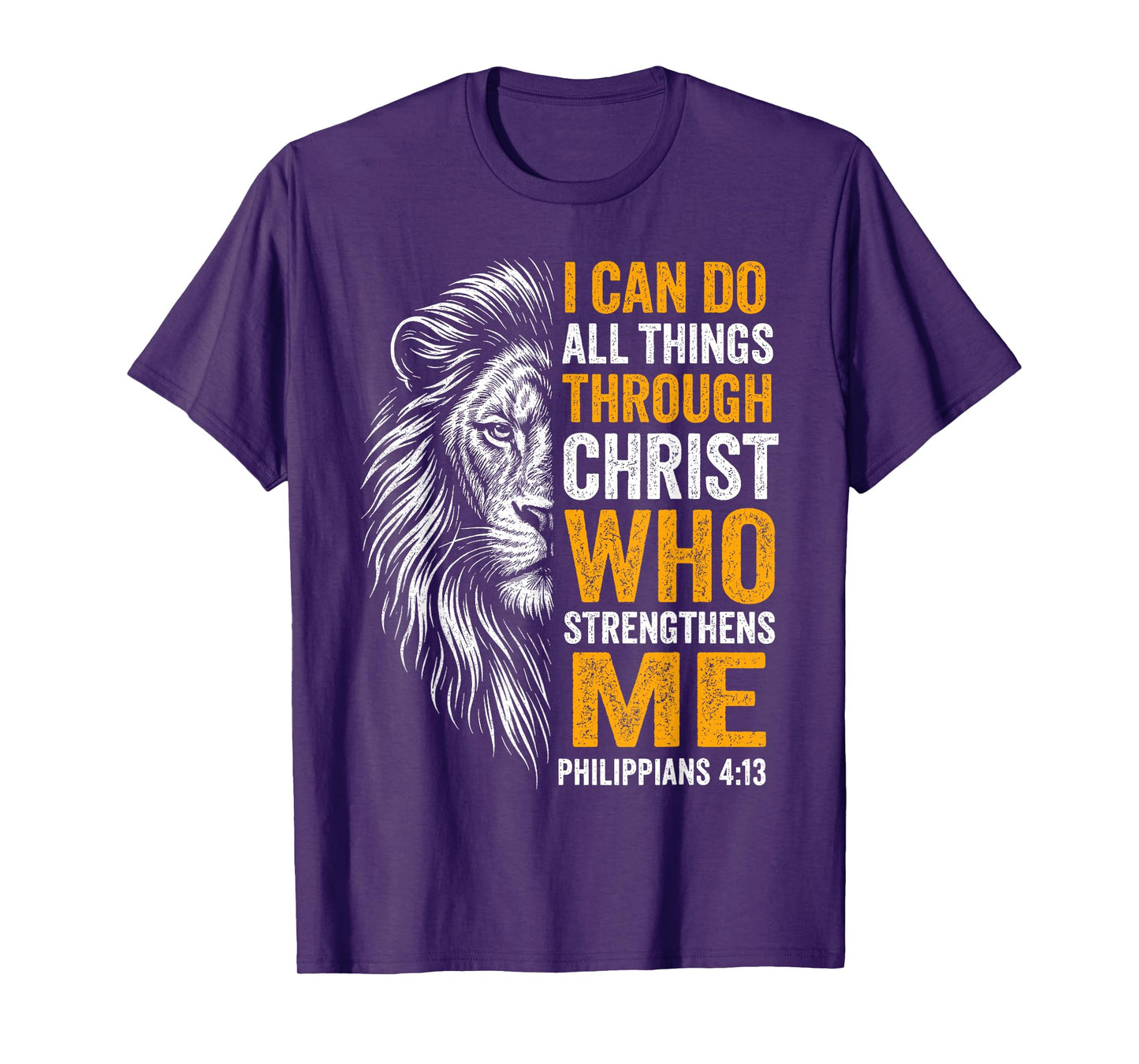 Christian I Can Do All Things Through Christ Lion Faith T-Shirt