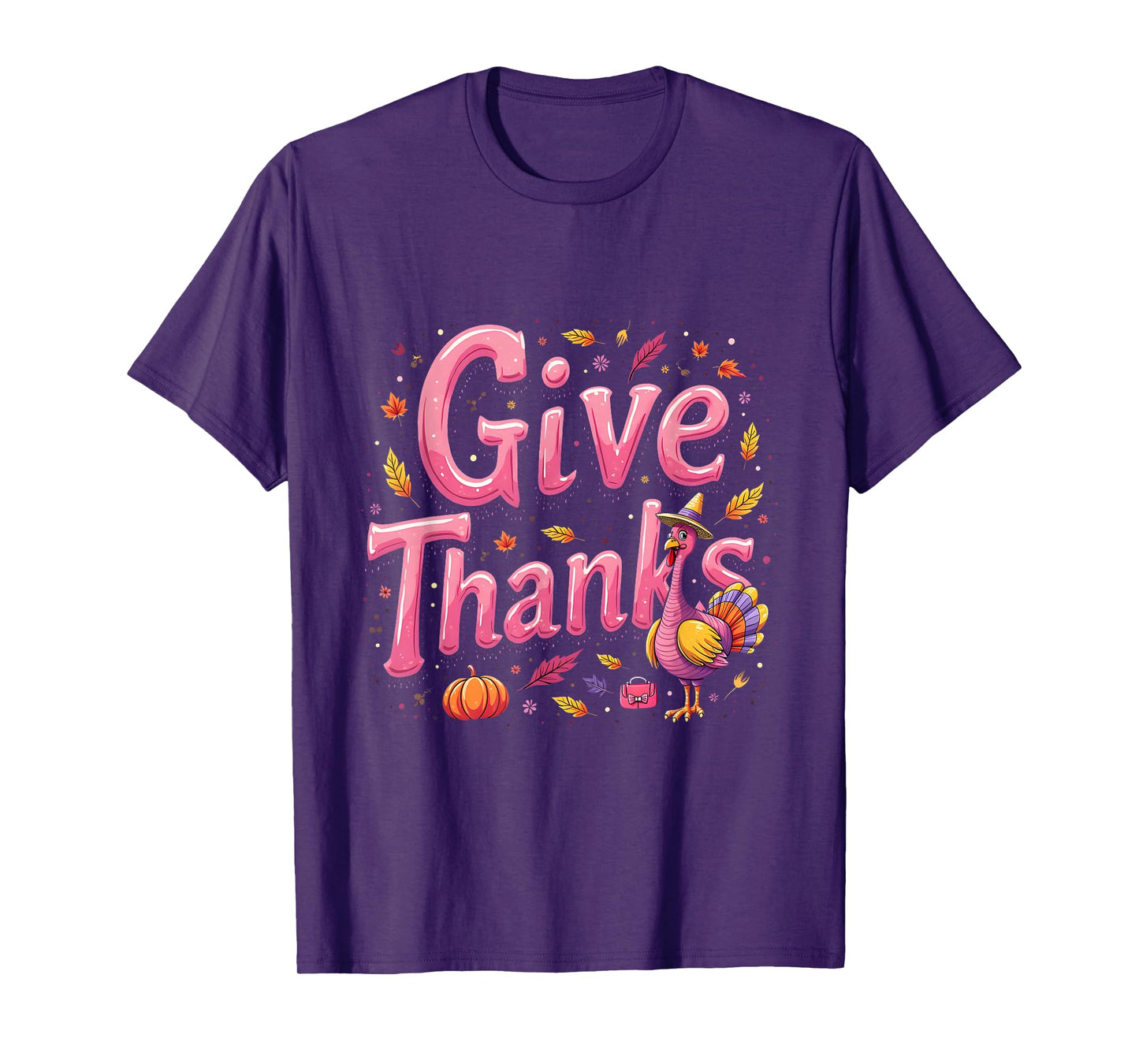 Thankful Turkey Give Thanks Grandma Mama Mom Denim T-Shirt