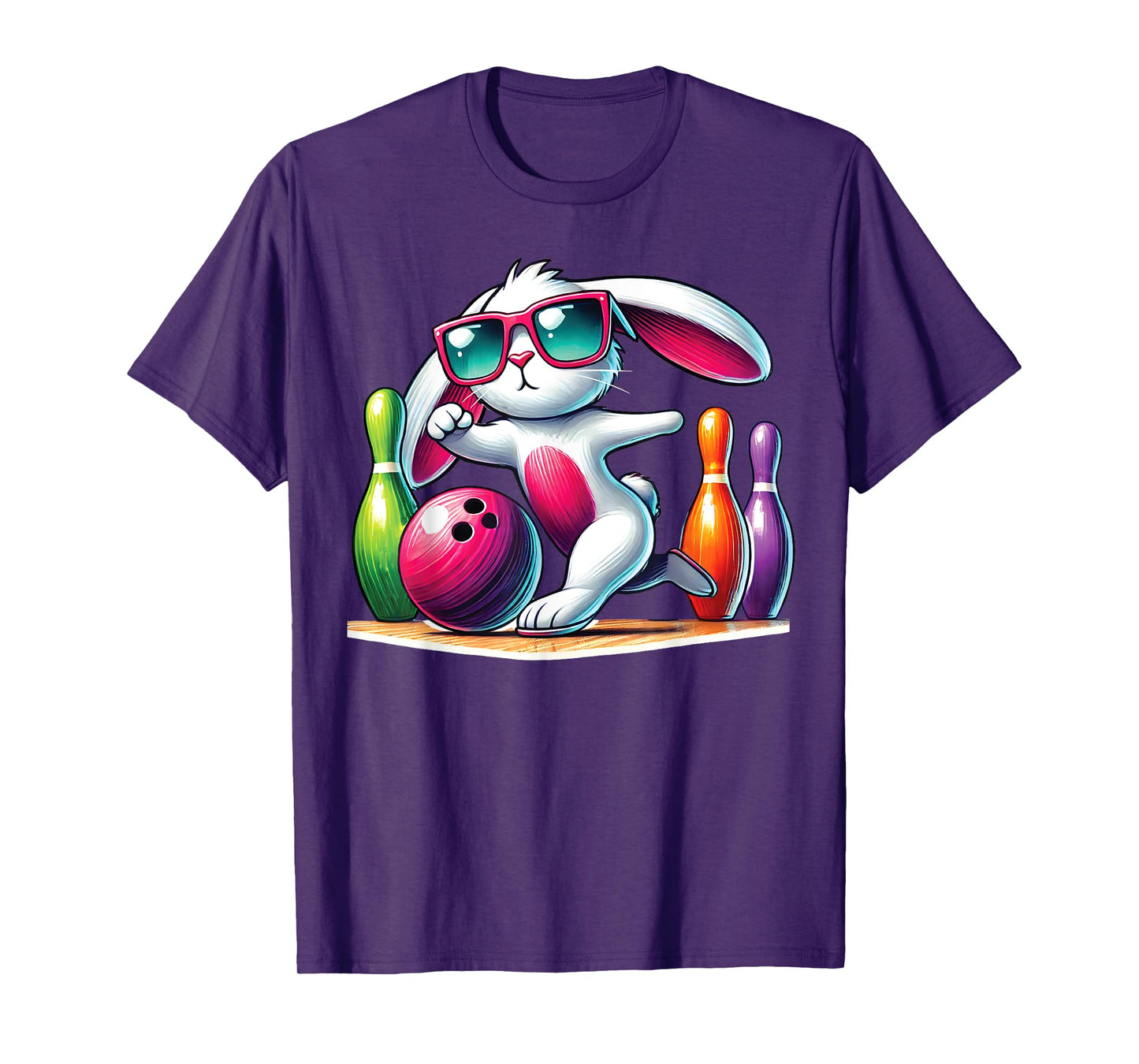 Bowling ball & pins Bunny ear Egg Hunting Easter Bowling T-Shirt