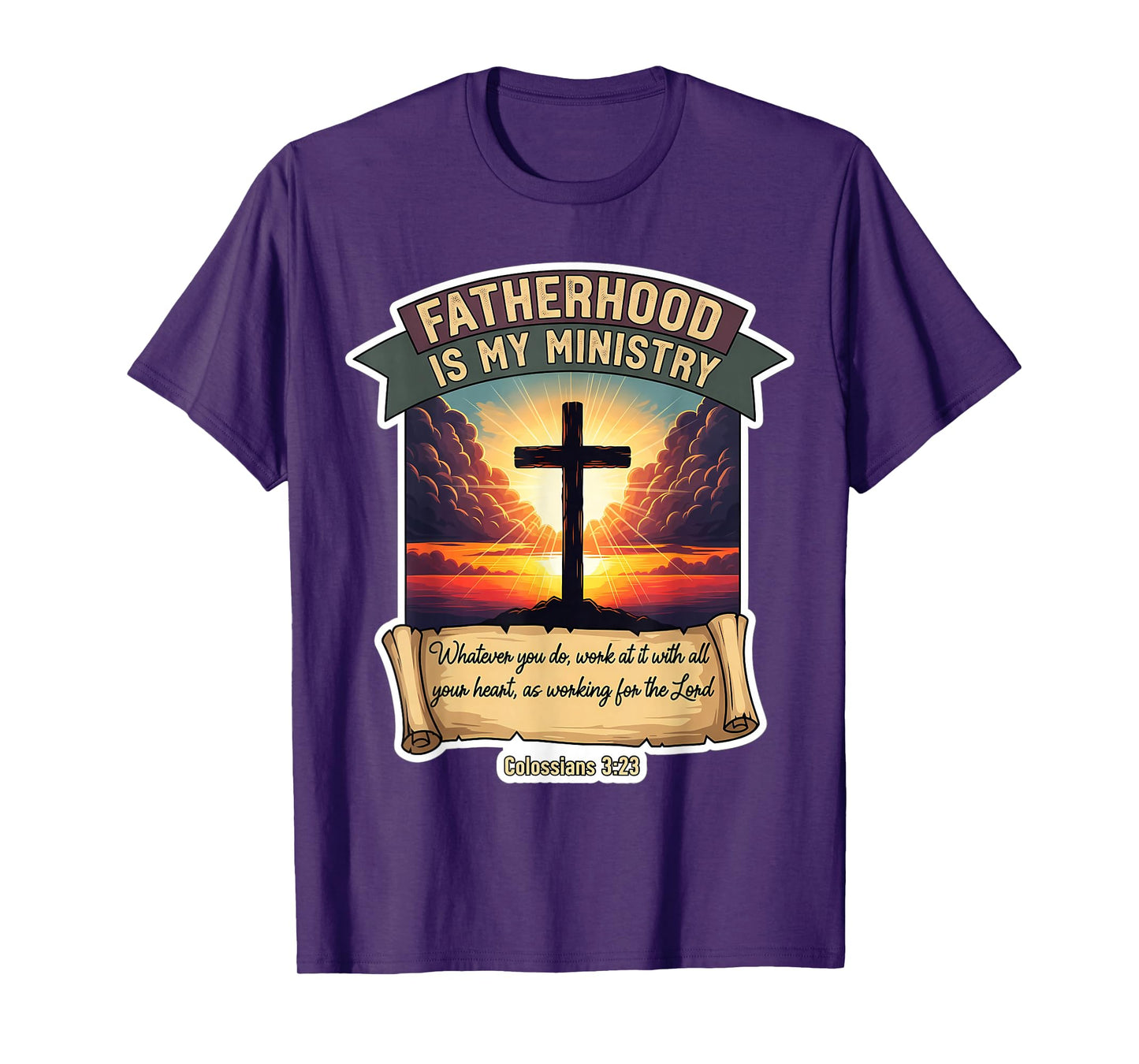 Christian Father's Day Fatherhood is My Ministry Dad Papa T-Shirt