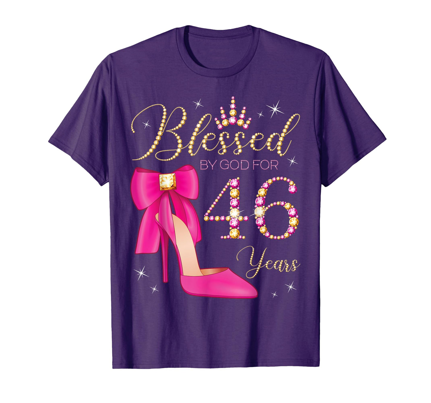 Blessed By God For 46 Years Old 46th Birthday Party Queen T-Shirt