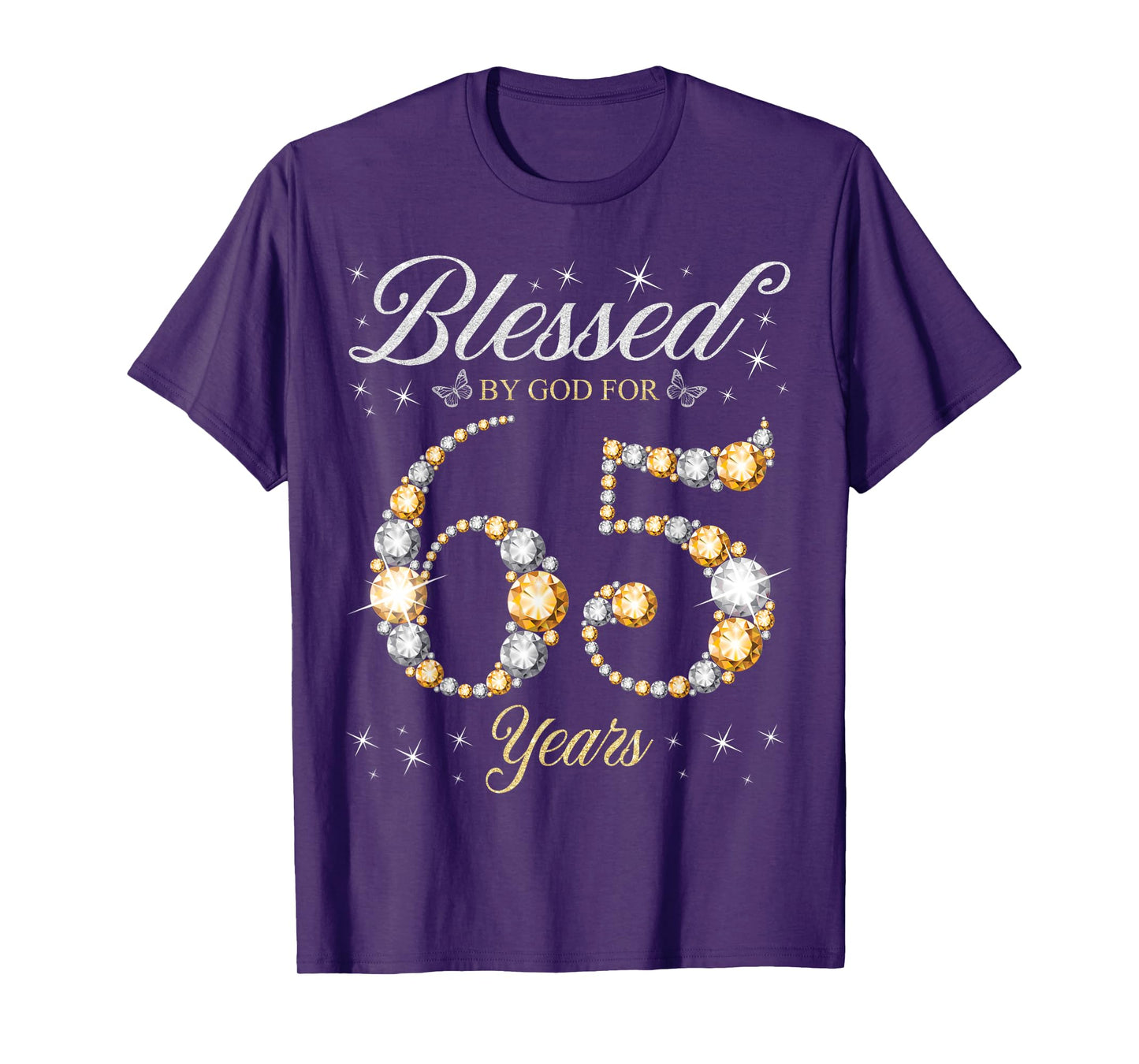 Blessed By God For 65 Years Old 65th Birthday Party T-Shirt