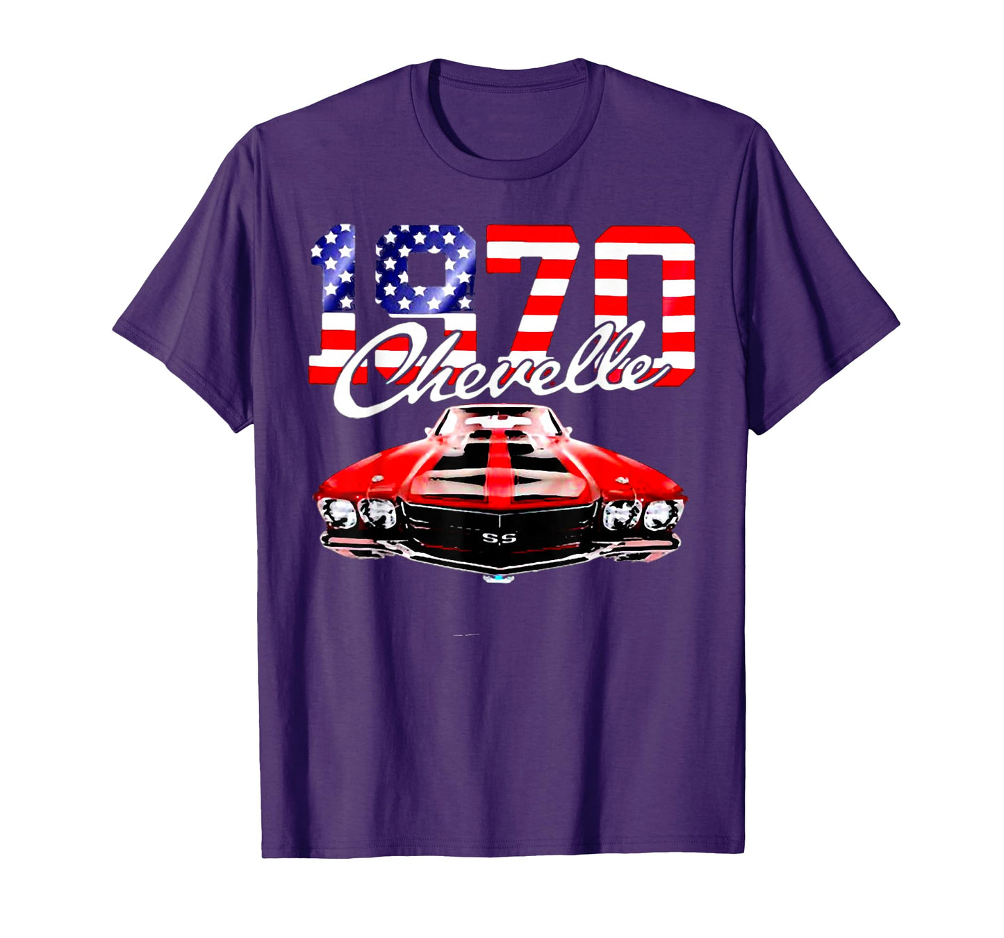 1970 70 Chevelle SS Trending Chevys Muscle Red White Car T-Shirt