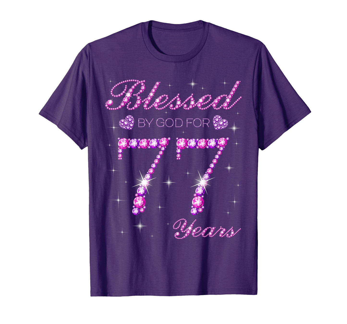 Blessed by God for 77 Years Old 77th Birthday Party T-Shirt