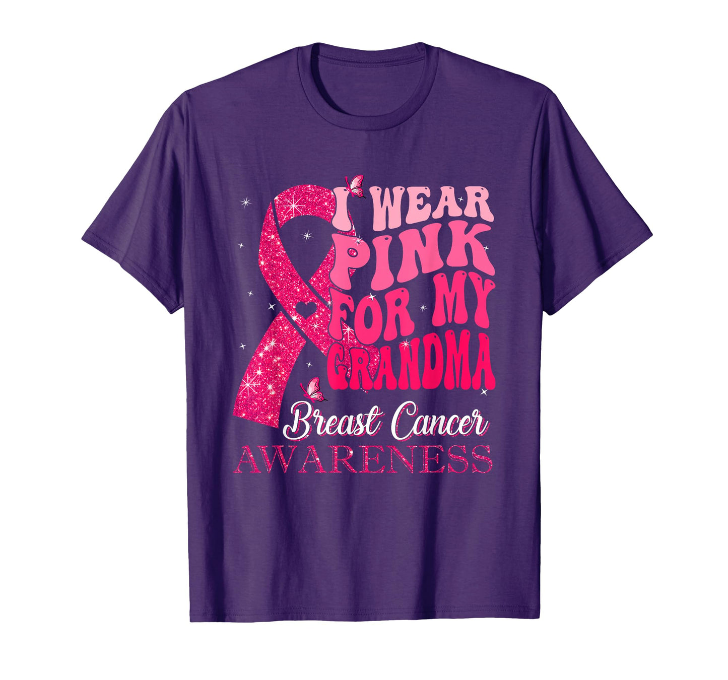 I Wear Pink for My Grandma Breast Cancer Support Squads T-Shirt