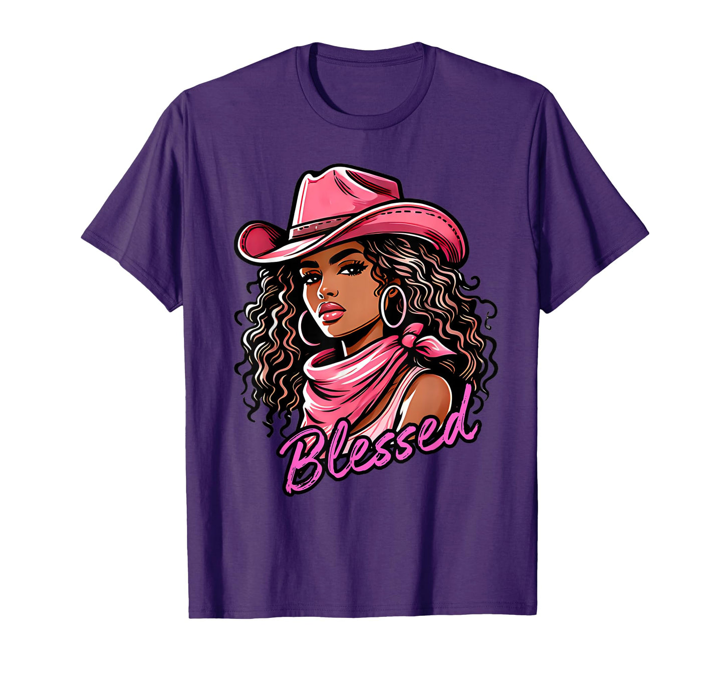 Blessed Black Cowgirl Western Swag African Christian Woman T-Shirt