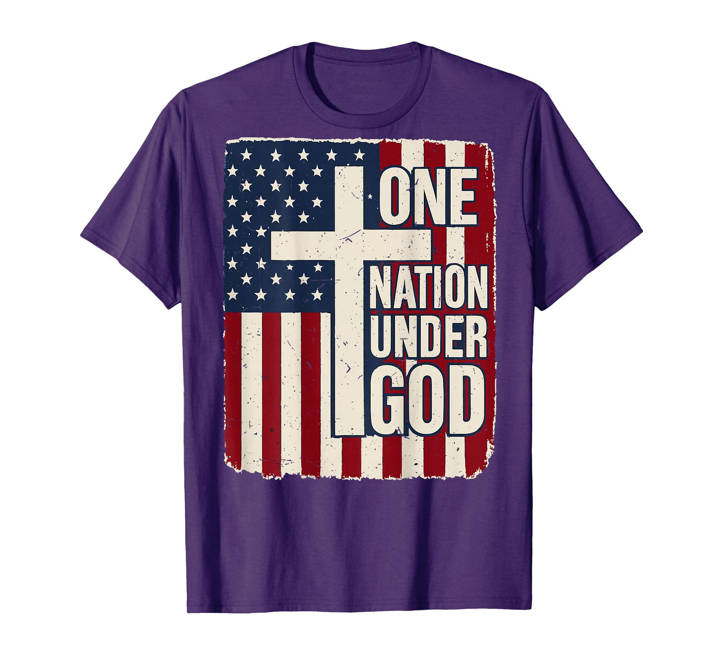 One Nation Under God American Flag Christian Patriotic Faith T-Shirt