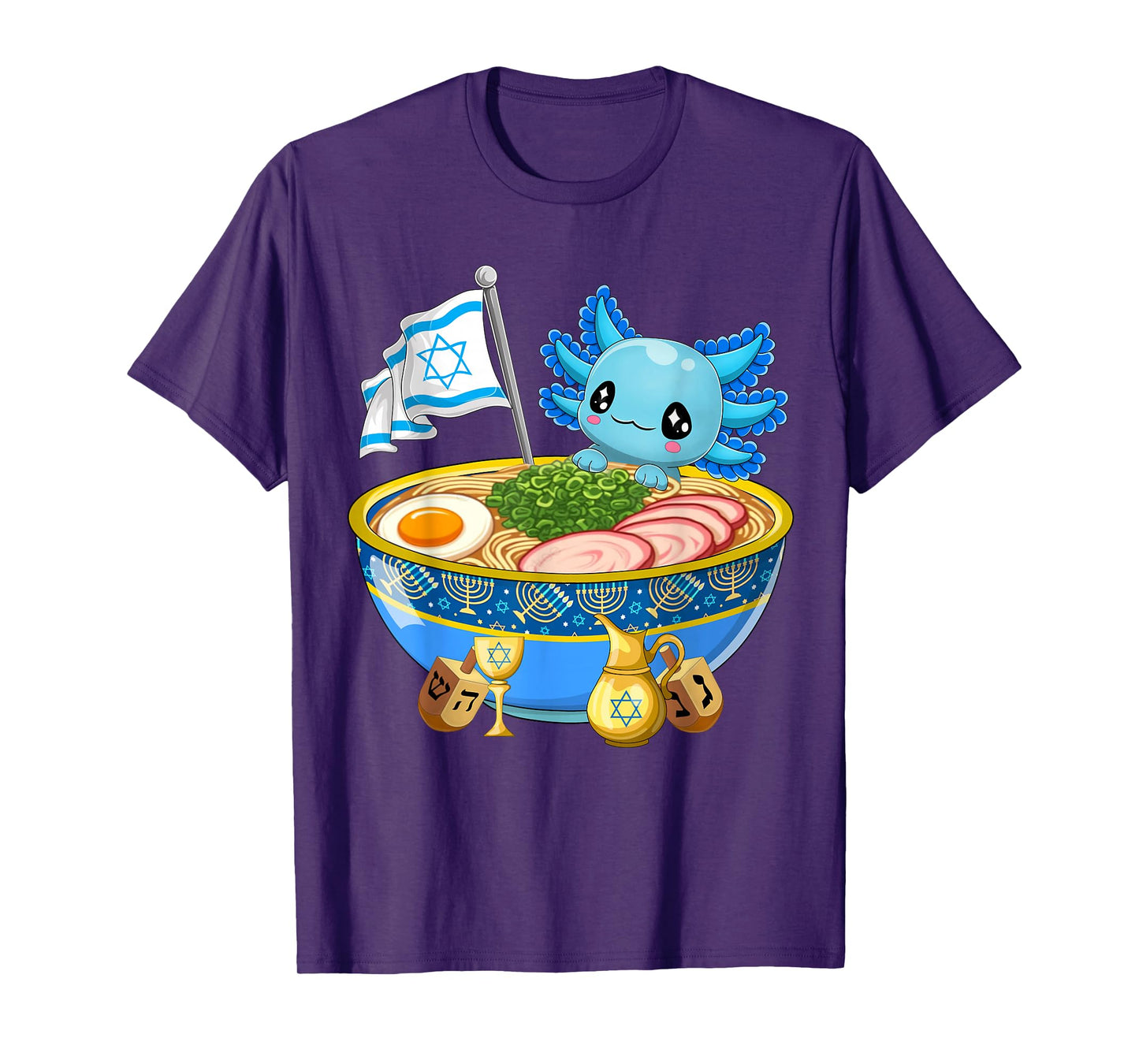 Hanukkah Jewish Axolotl Ramen Hanukkah T-Shirt