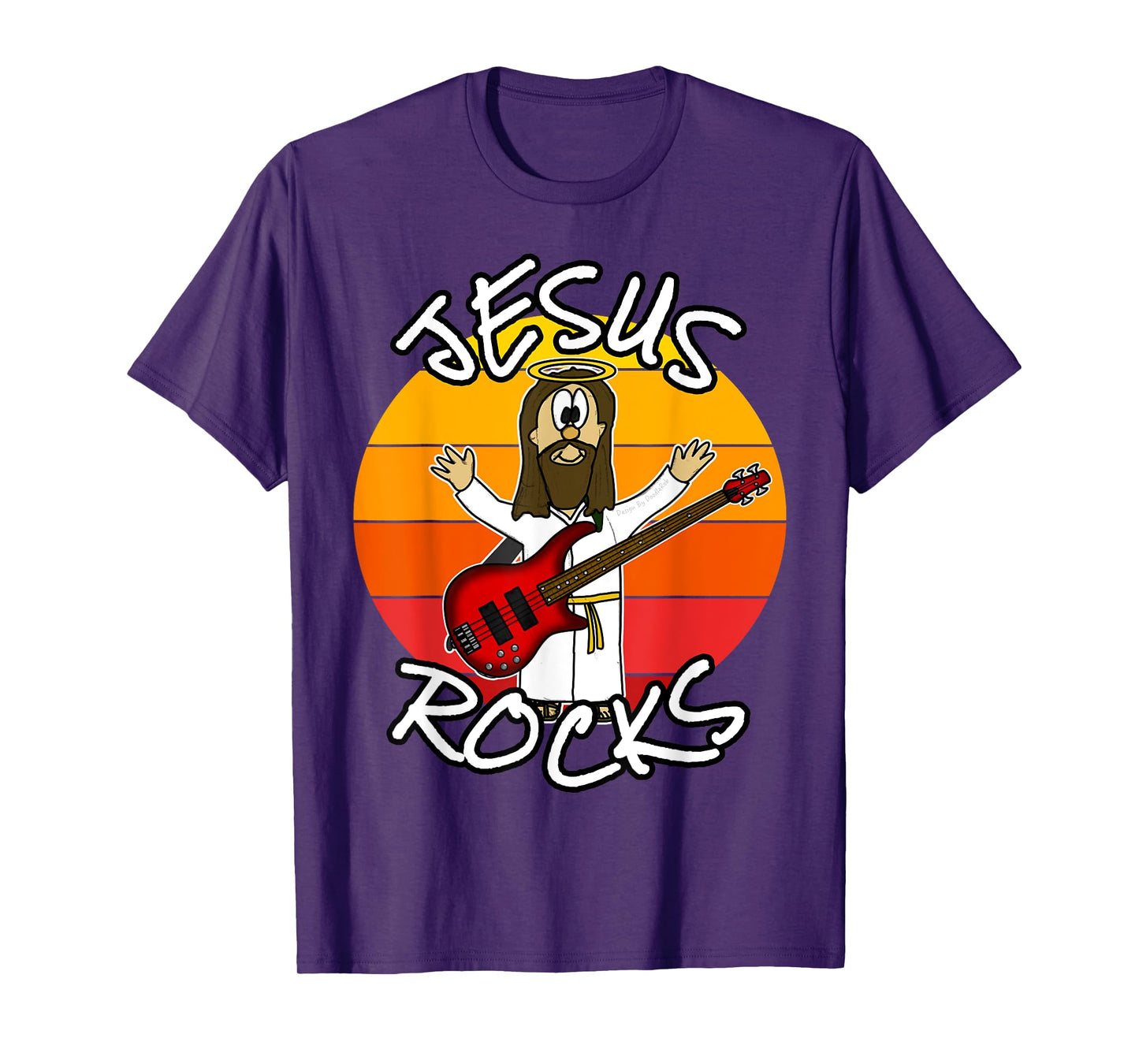 Jesus Rocks Bass Guitar, Church Bassist, Worship Musician T-Shirt
