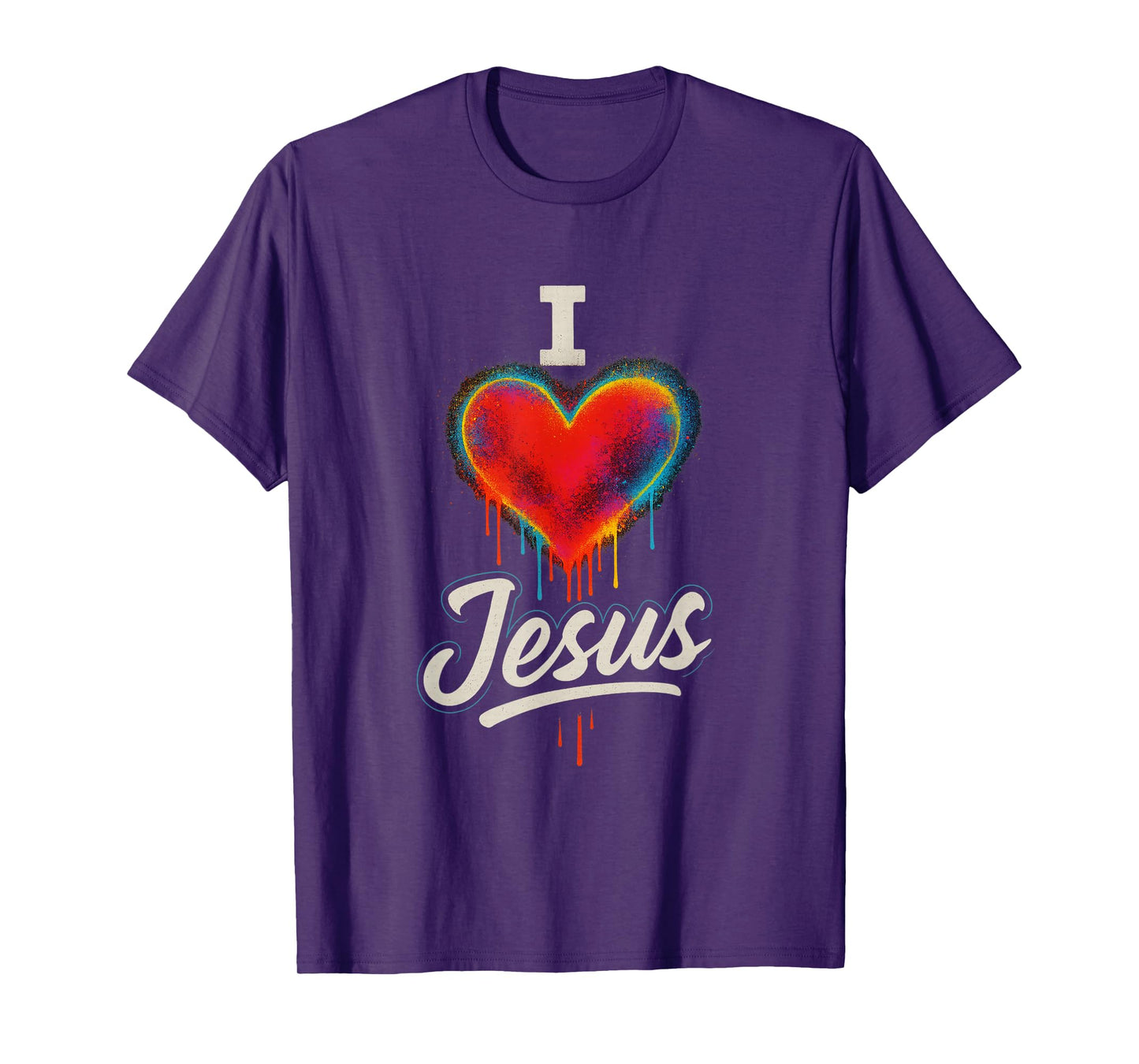 Graffiti Heart I Love Jesus Urban Christian Art T-Shirt