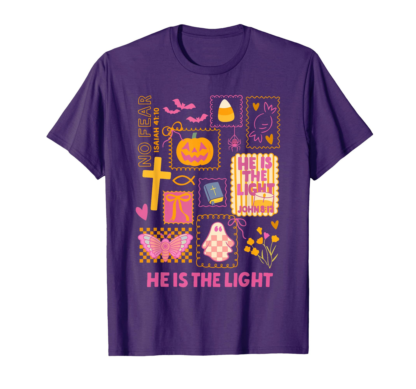Shine with The Light of Jesus Christian Halloween Pumpkin T-Shirt