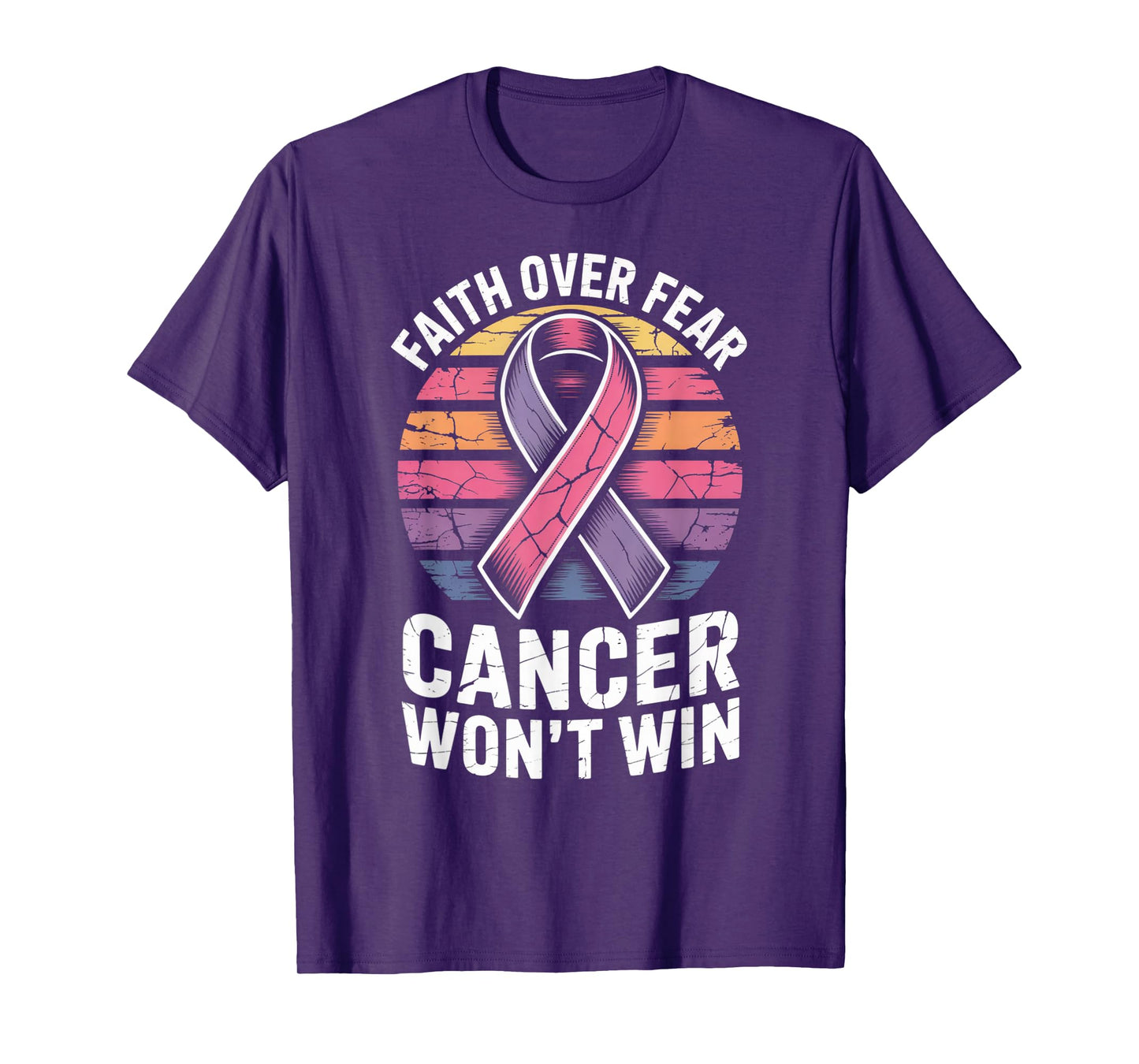 Faith Over Fear Cancer Wont Win Pink Ribbon Support T-Shirt