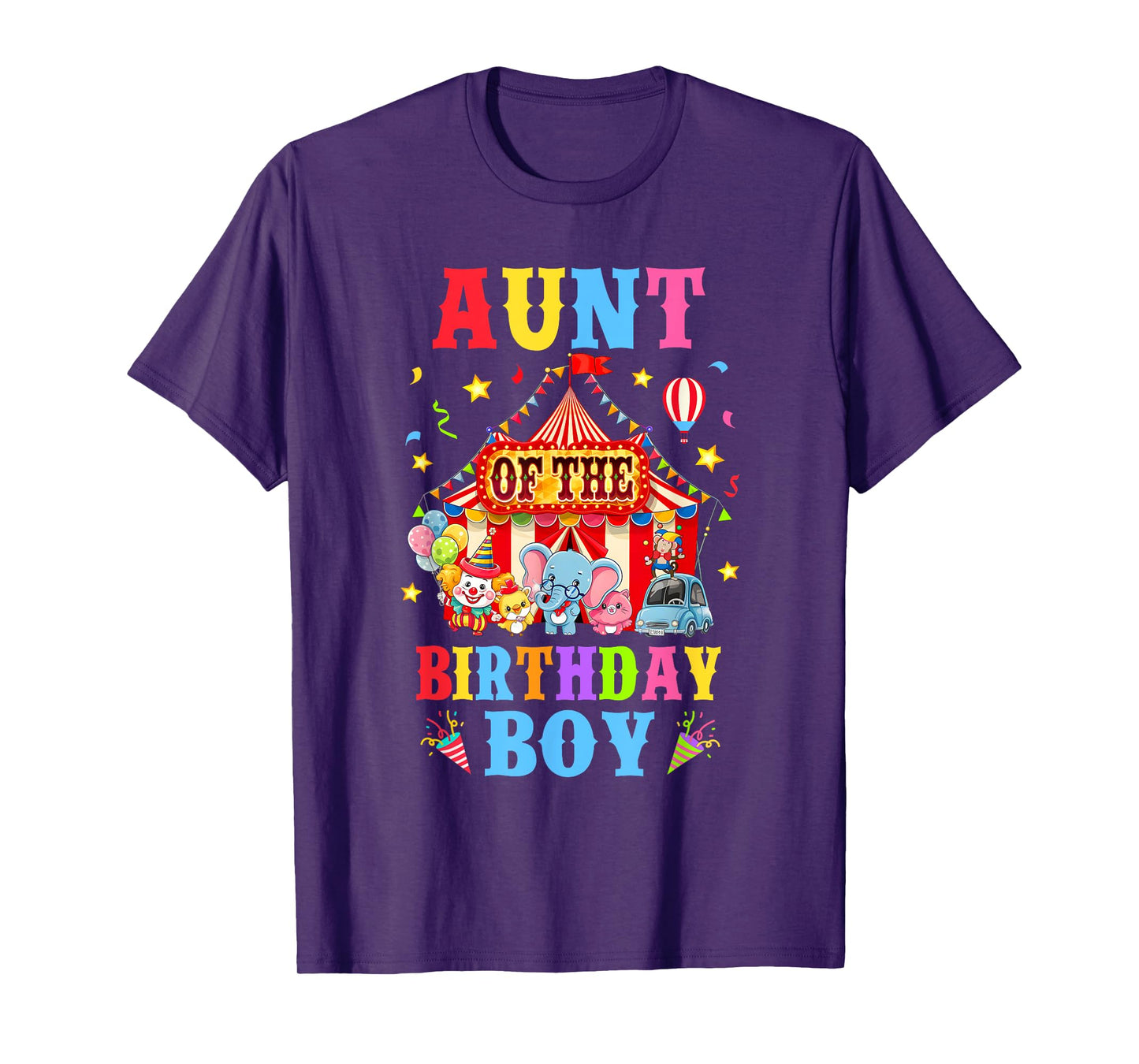 Aunt Of The Birthday For Boy Circus Carnival Theme Party T-Shirt