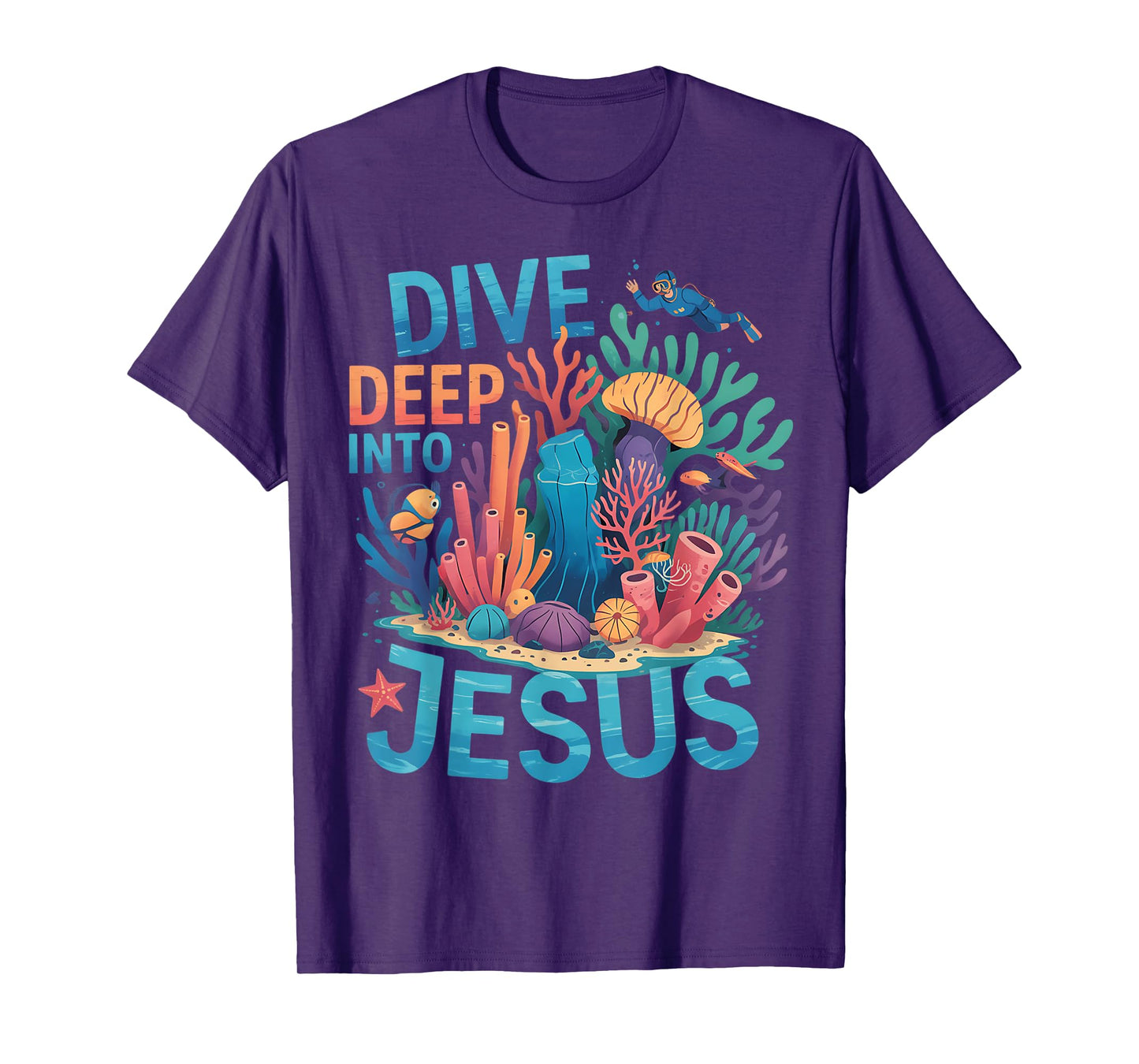Dive Deep Into Jesus VBS 2025 Scuba Diving Underwater T-Shirt