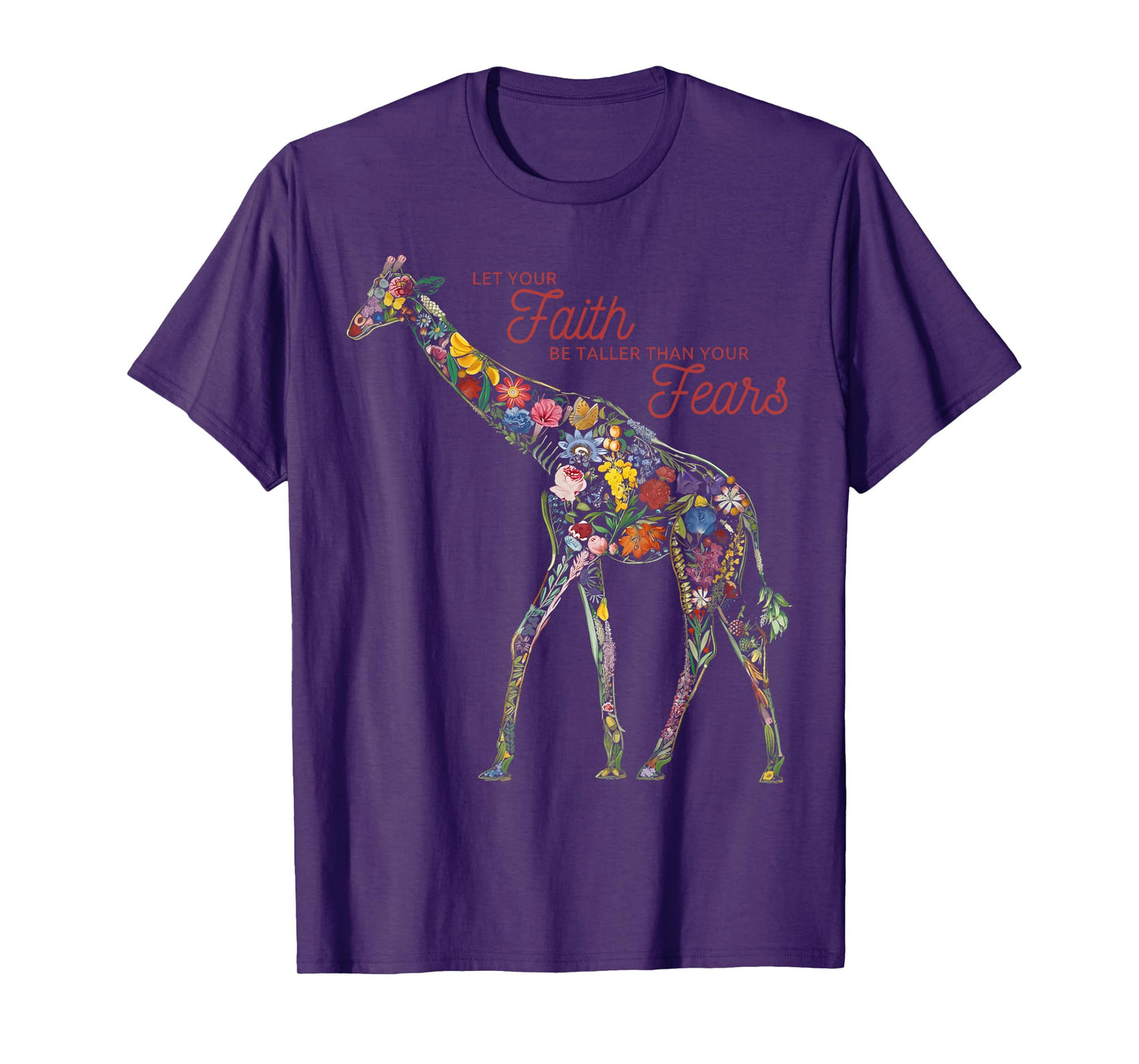 Wildflower Giraffe Let Your Faith Be Taller Than Your Fears T-Shirt