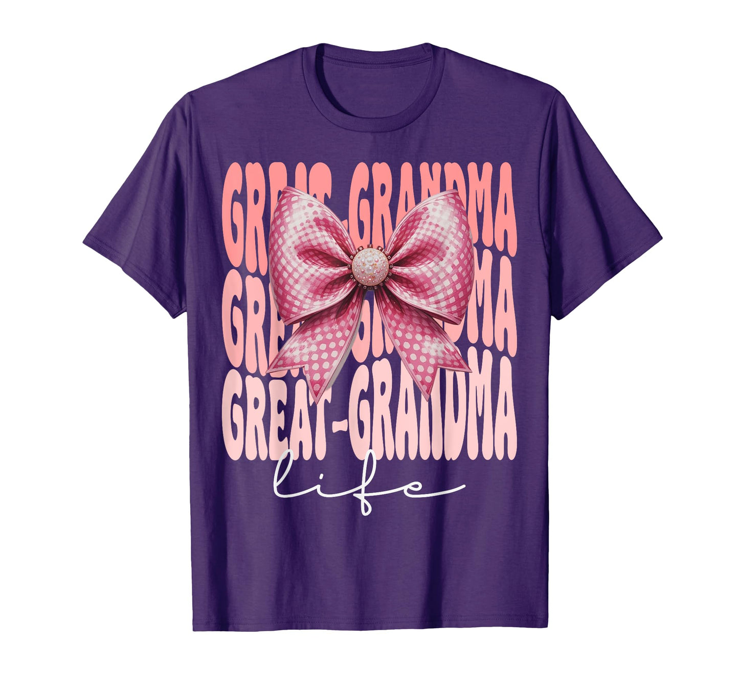 Great-Grandma Coquette Bow Pink Cute Grandma Mother's Day T-Shirt