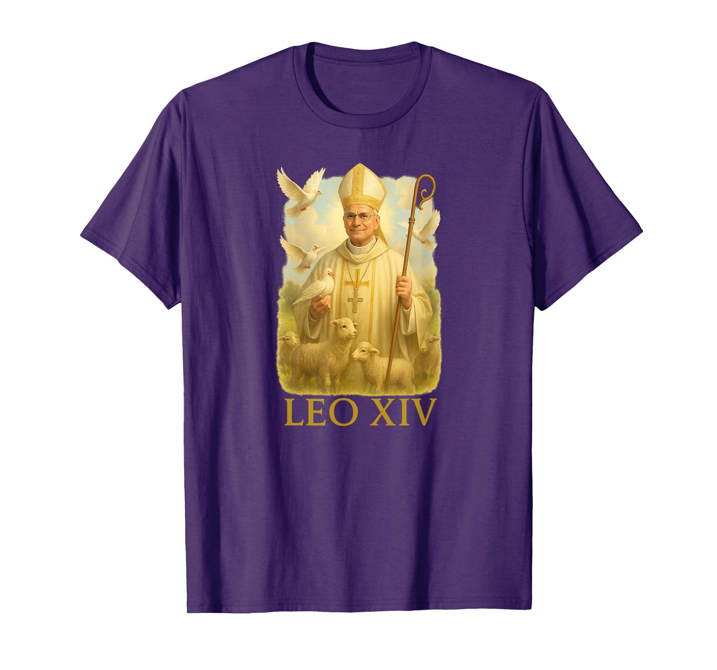 Pope Leo XIV / Doves - Christian Catholic Faith Inspired T-Shirt