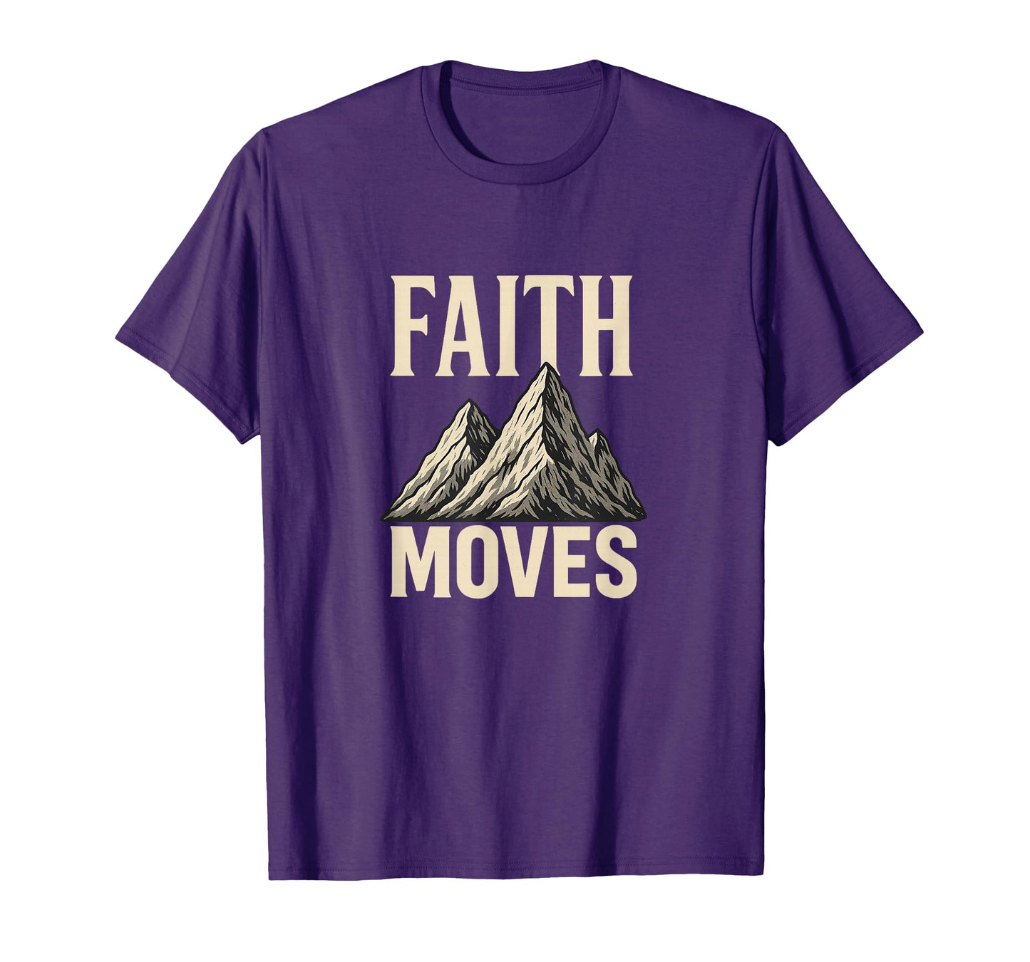Faith Moves Mountains Bold Christian Matthew 17:20 T-Shirt