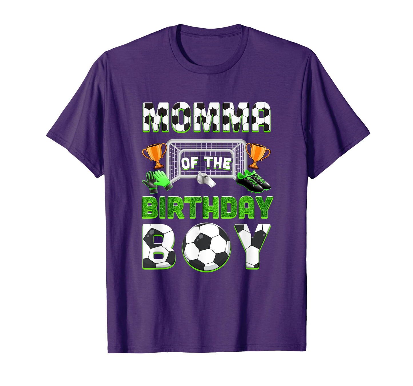 Momma Of The Birthday Boy Soccer Family Matching Party T-Shirt