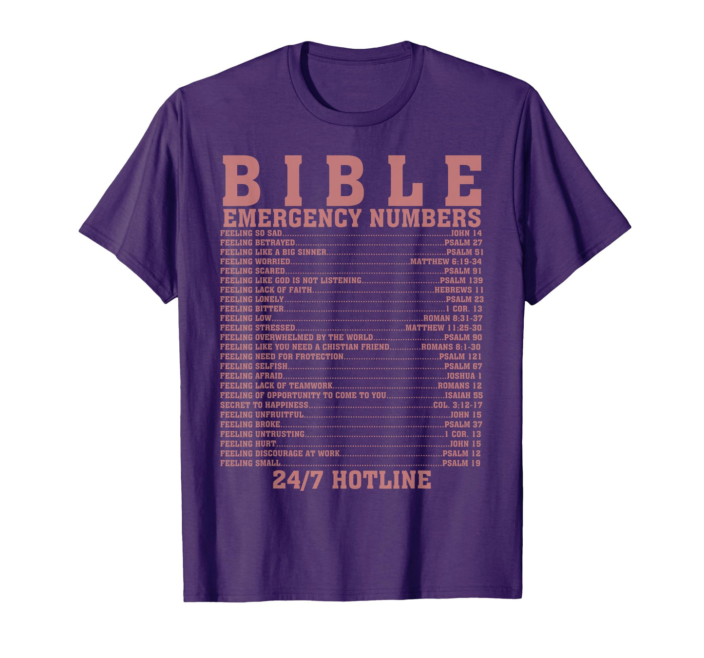 Funny Bible Emergency Numbers Gift Men Women Cool Christian T-Shirt