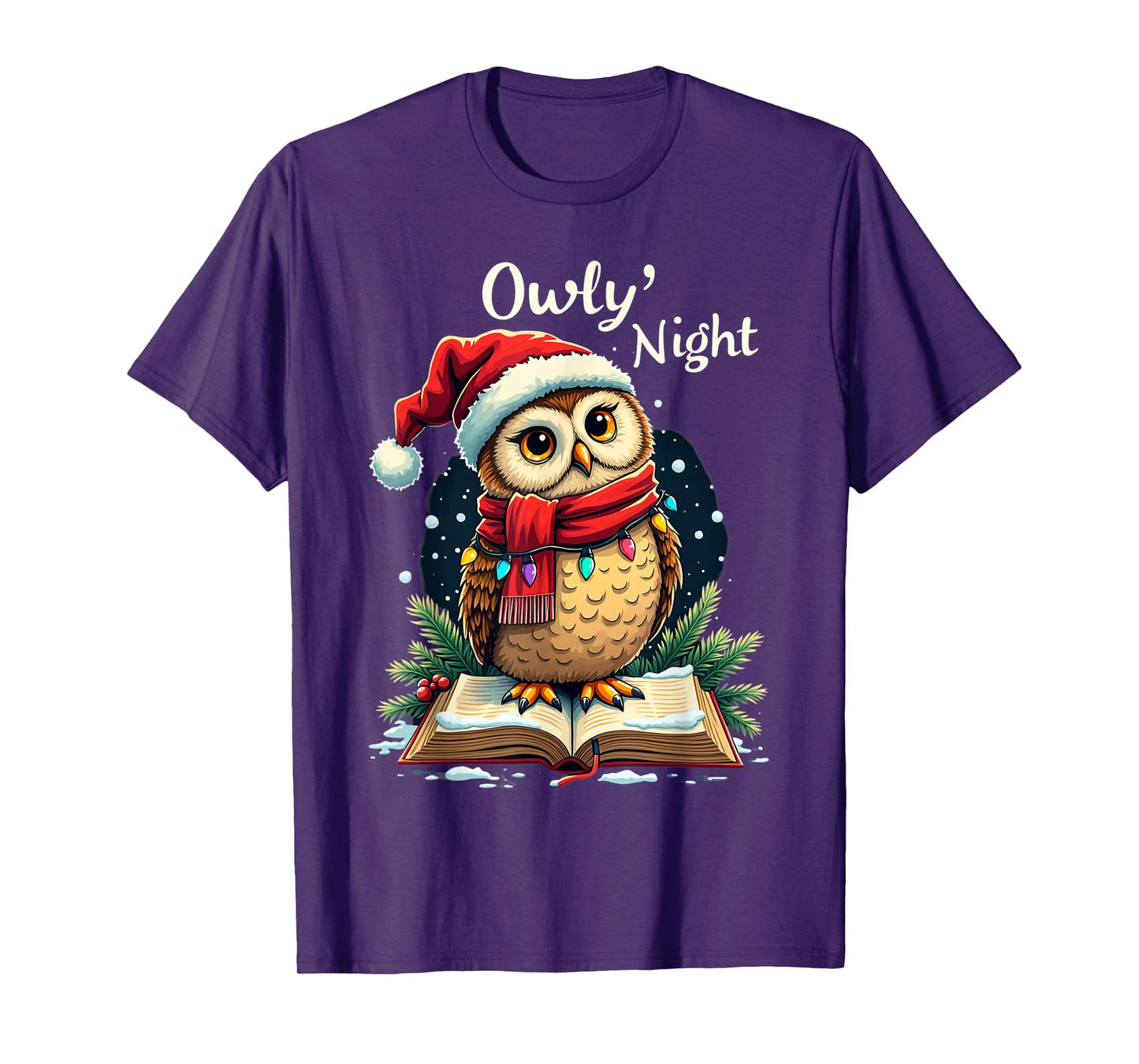 Owly Night Christmas Owl Snowflakes Bible Christian Religion T-Shirt