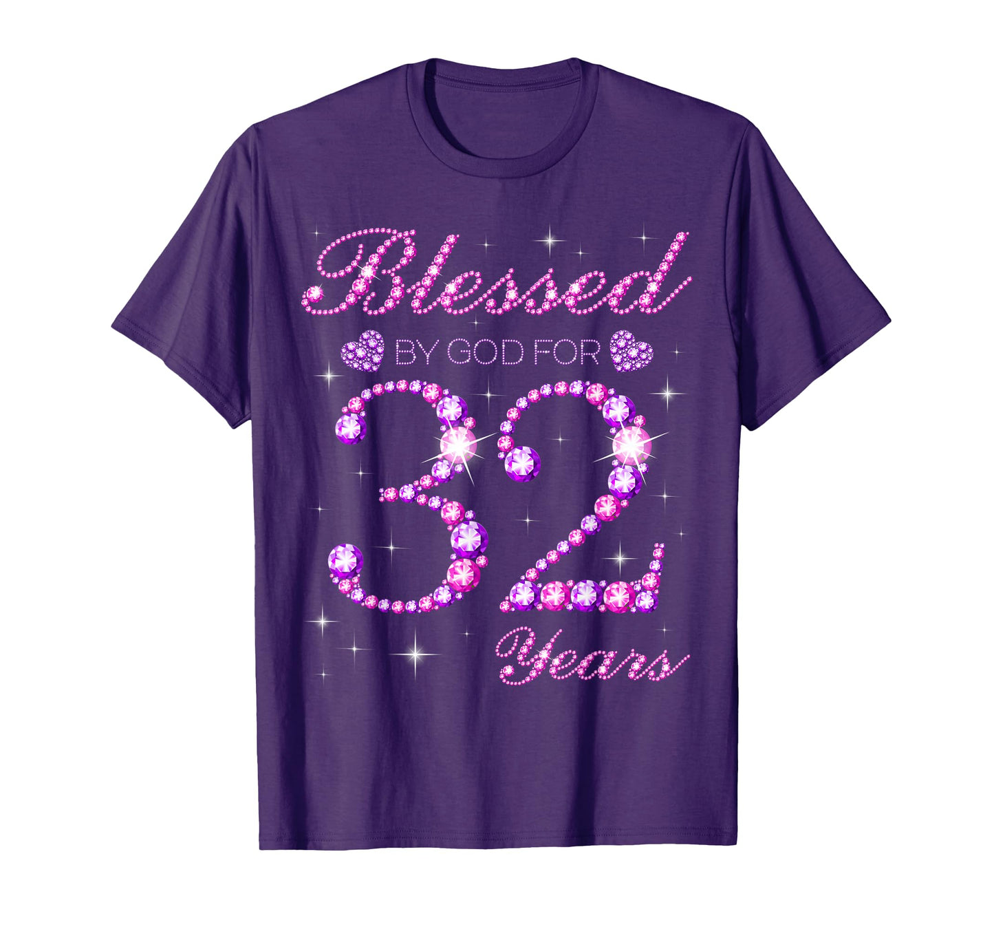 Blessed by God for 32 Years Old 32nd Birthday Party T-Shirt