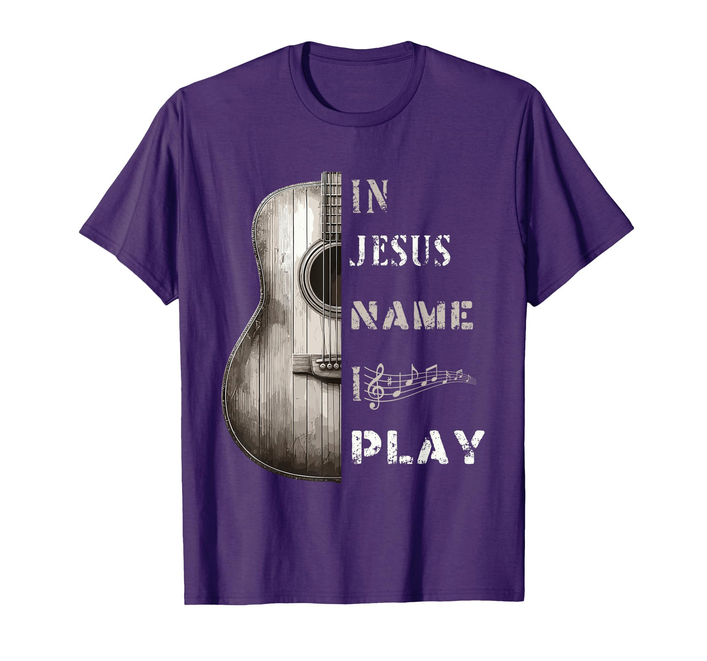 In Jesus Name I Play Guitar T-shirt Guitar Lover Gift Tee T-Shirt