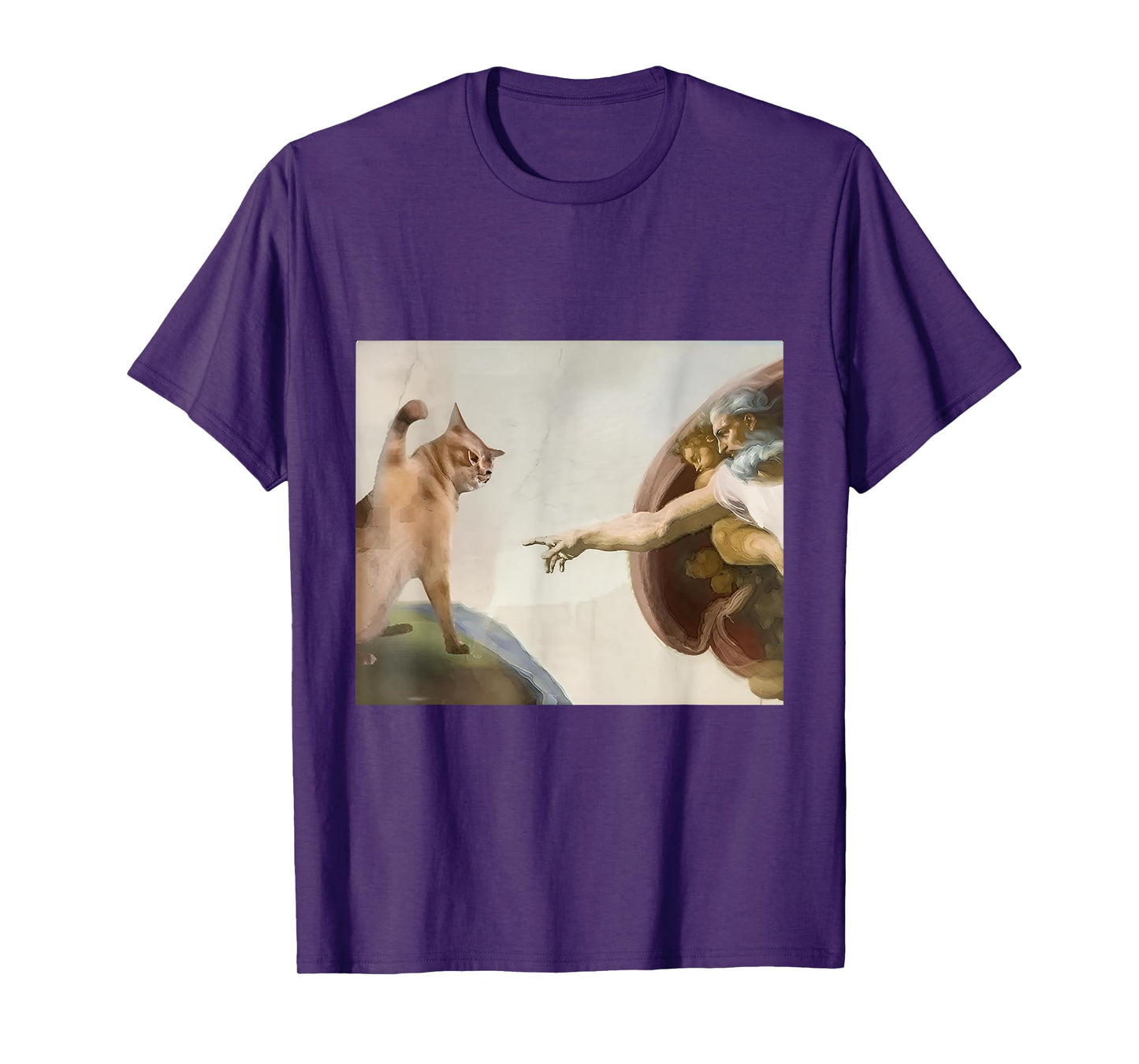 Almighty Slap Funny Cat God Creation Of Adam Meme Cat Lovers T-Shirt for Men Women