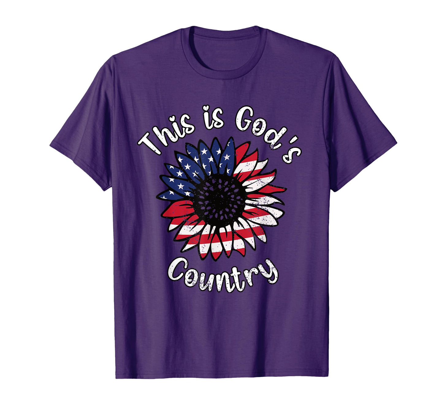 This Is God's USA Country Patriotic Christian Love Sunflower Women Girls Kids Men T-Shirt