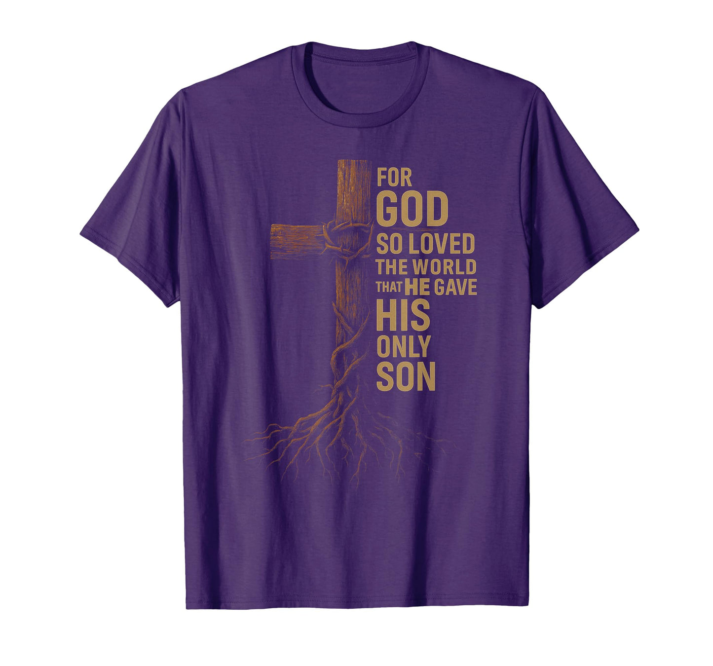 HUGvyn Jesus God So Loved The World Cross John 3:16 Bible T-Shirt