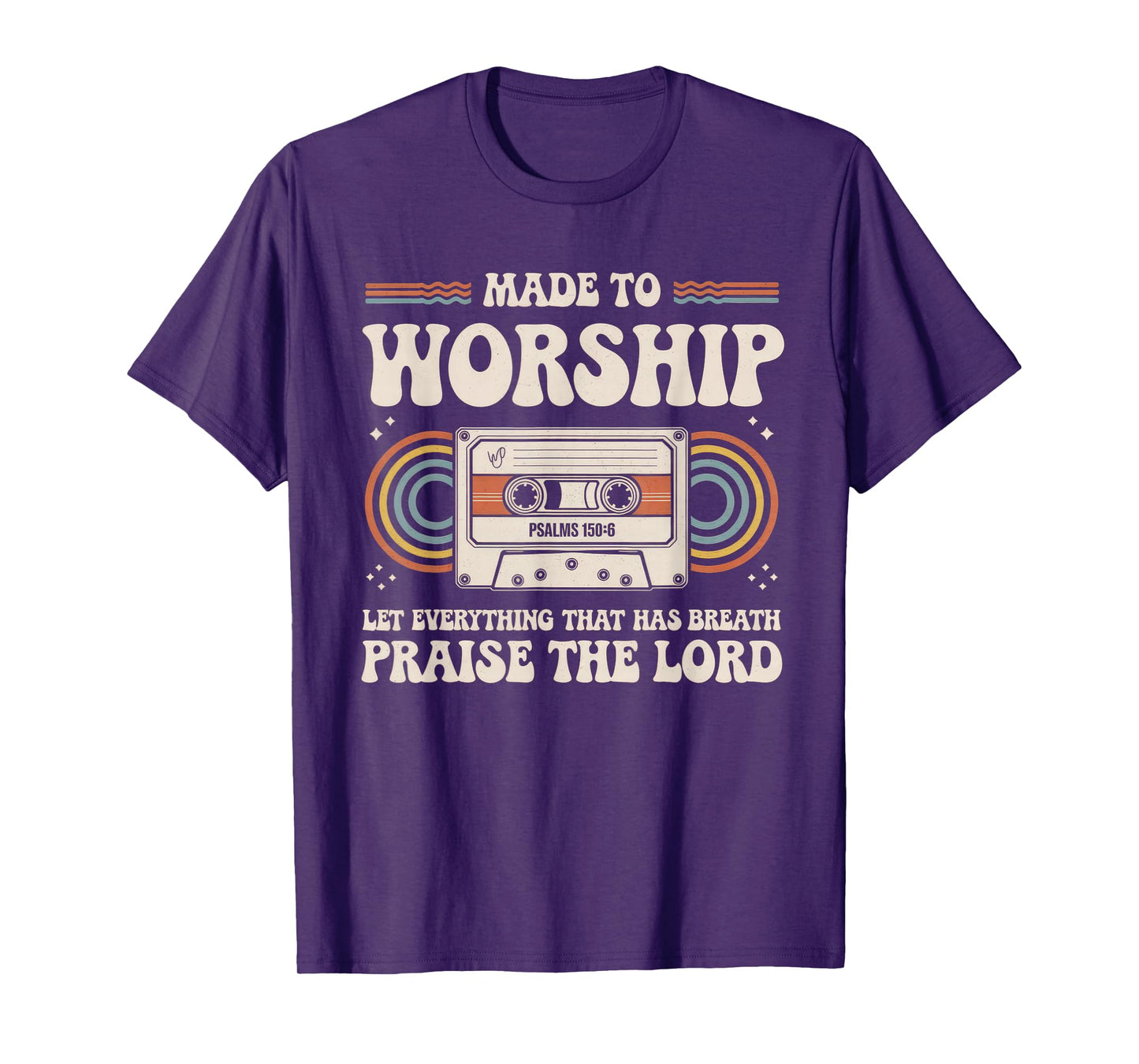 Worship Tshirt Christian Music Retro Cassette Psalms 150:6 T-Shirt
