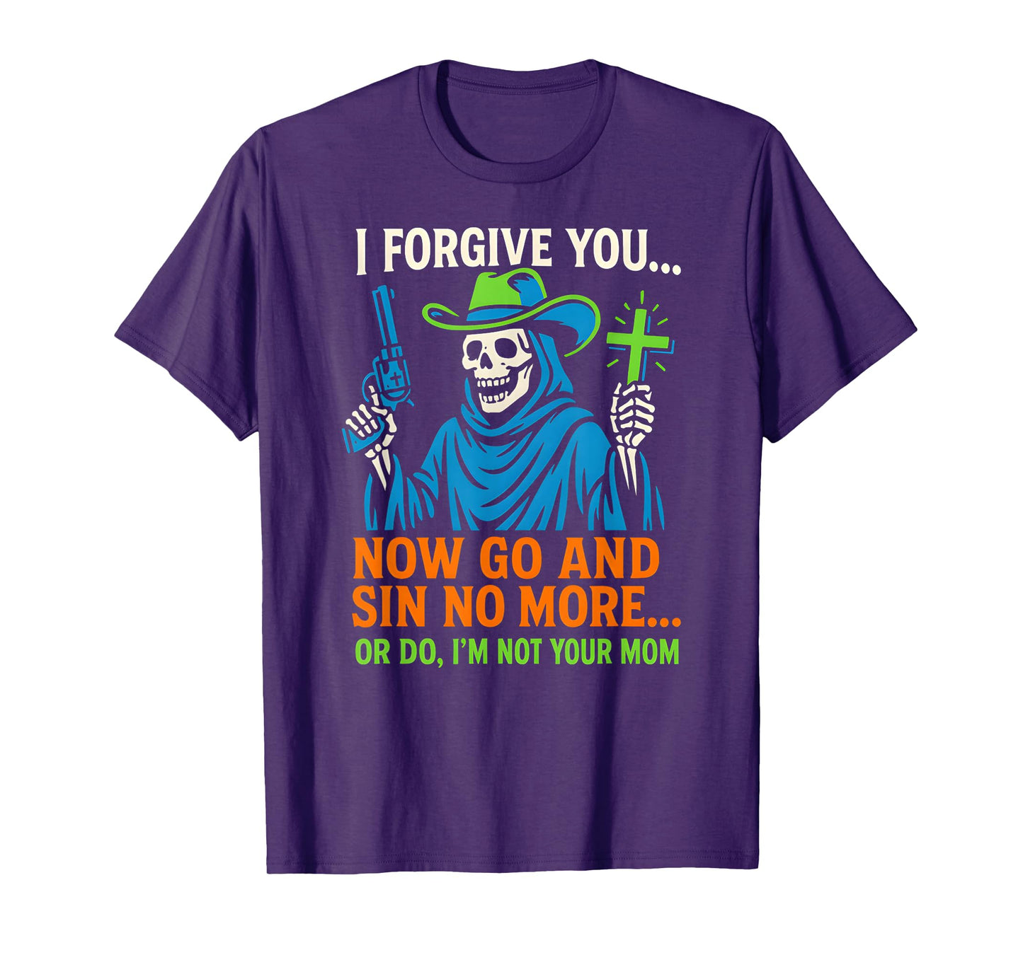 Christian Humor Sin No More Or Do Fun Womens Religious T-Shirt